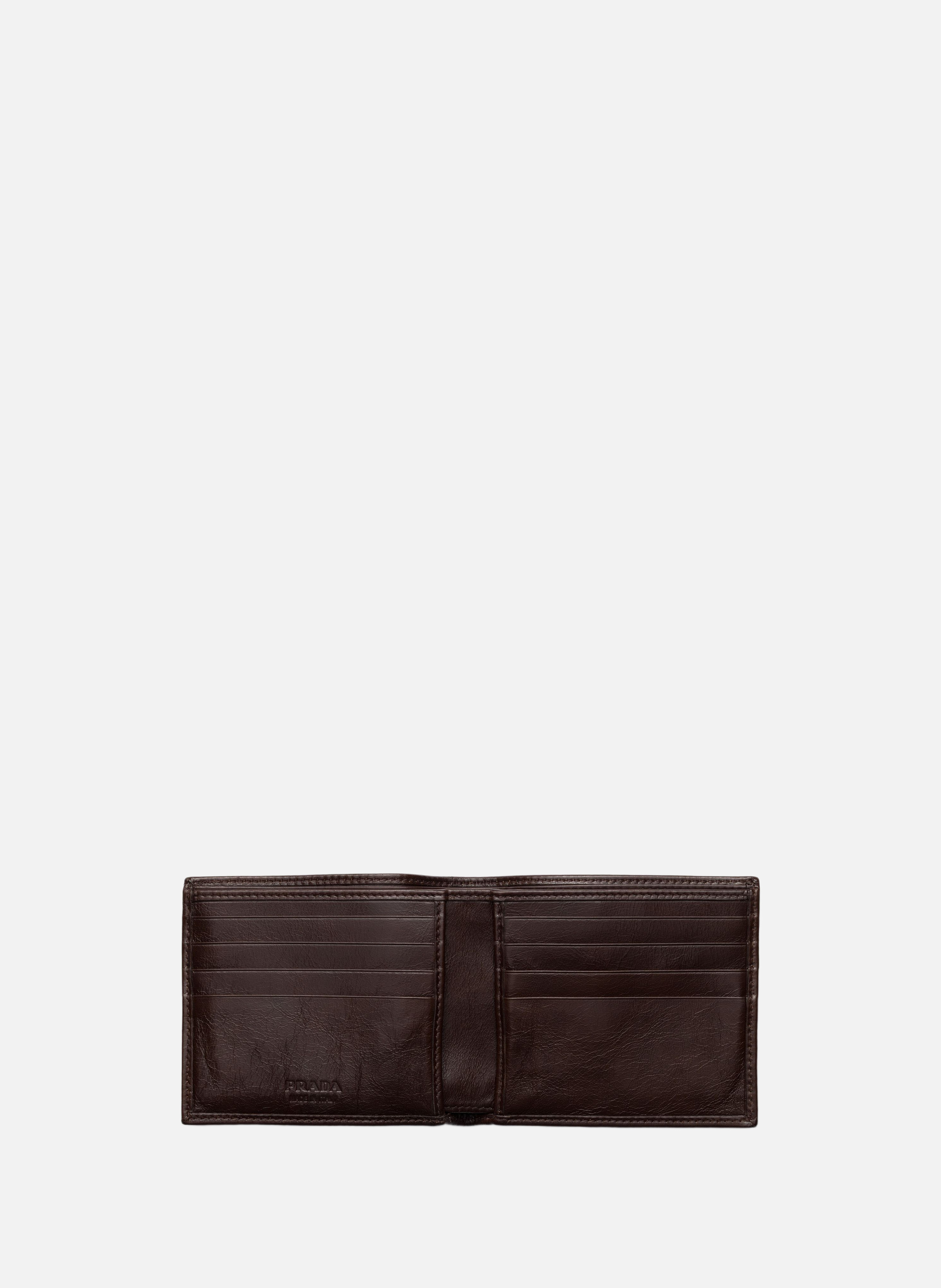 Portefeuille en cuir PRADA Marron