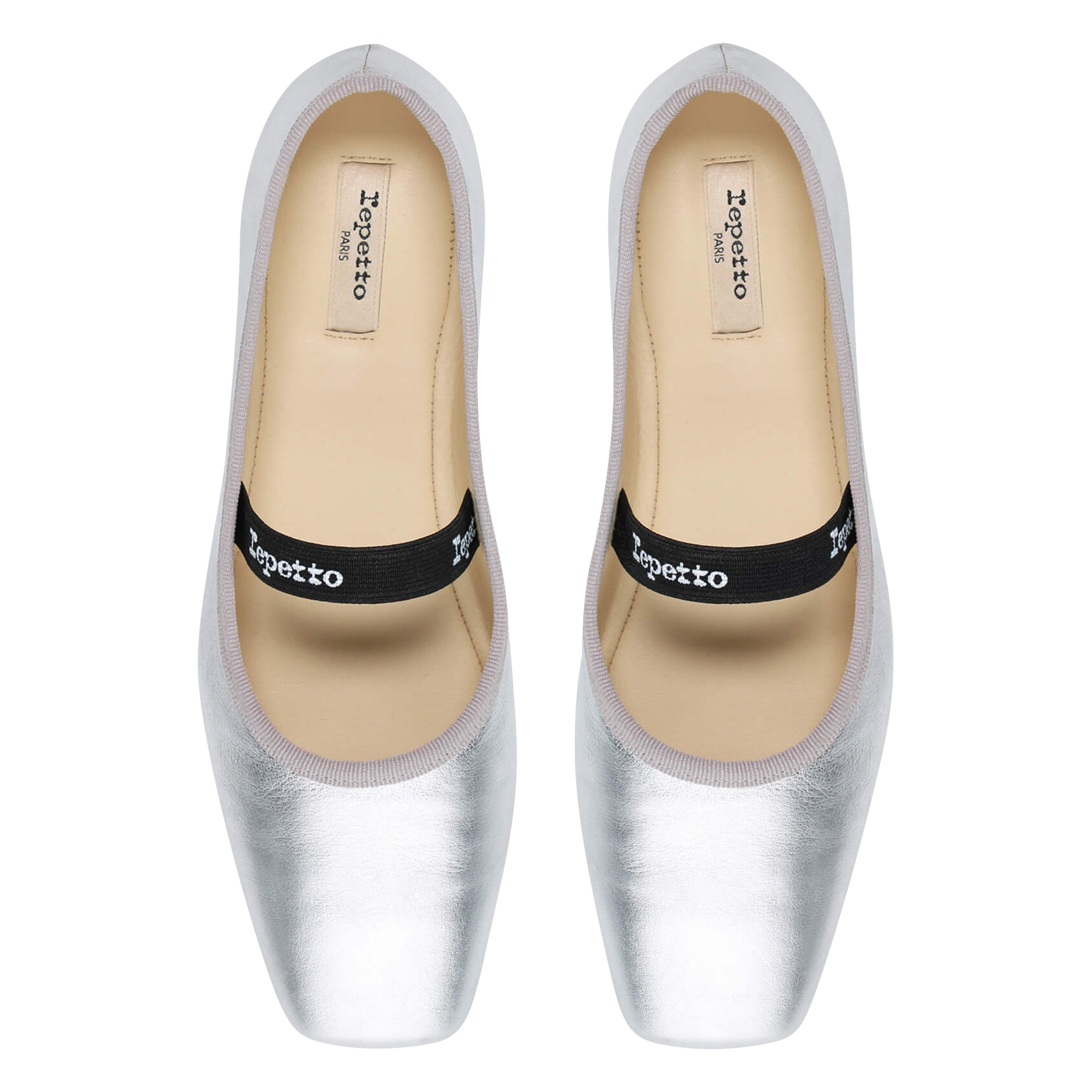 Ballerines en cuir lisbeth REPETTO Argent