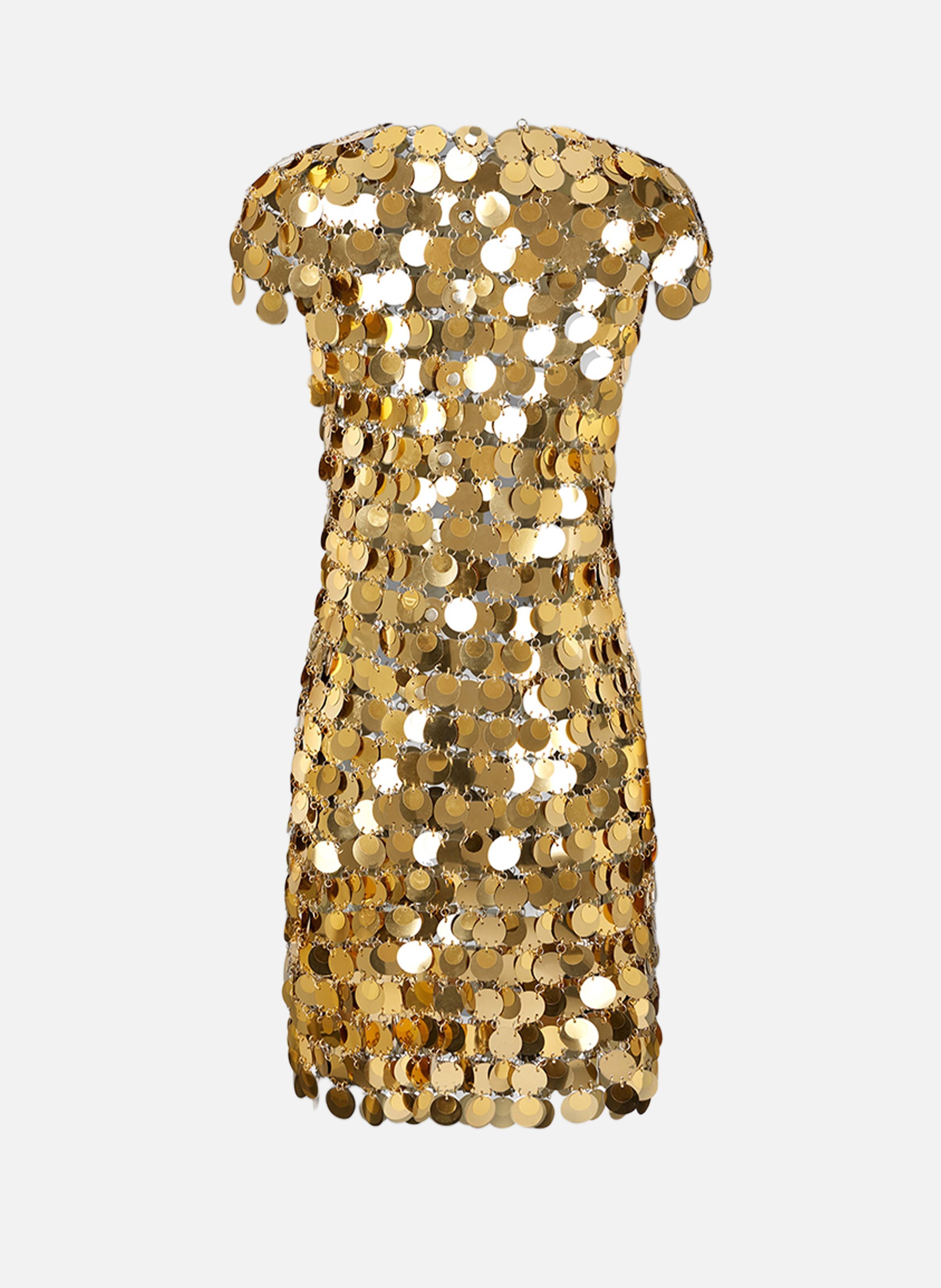 Mini robe en pastilles sparkle RABANNE Doré