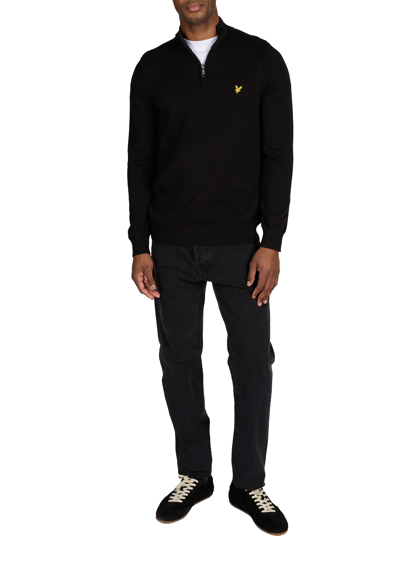 Pull col zippé en coton LYLE & SCOTT Noir