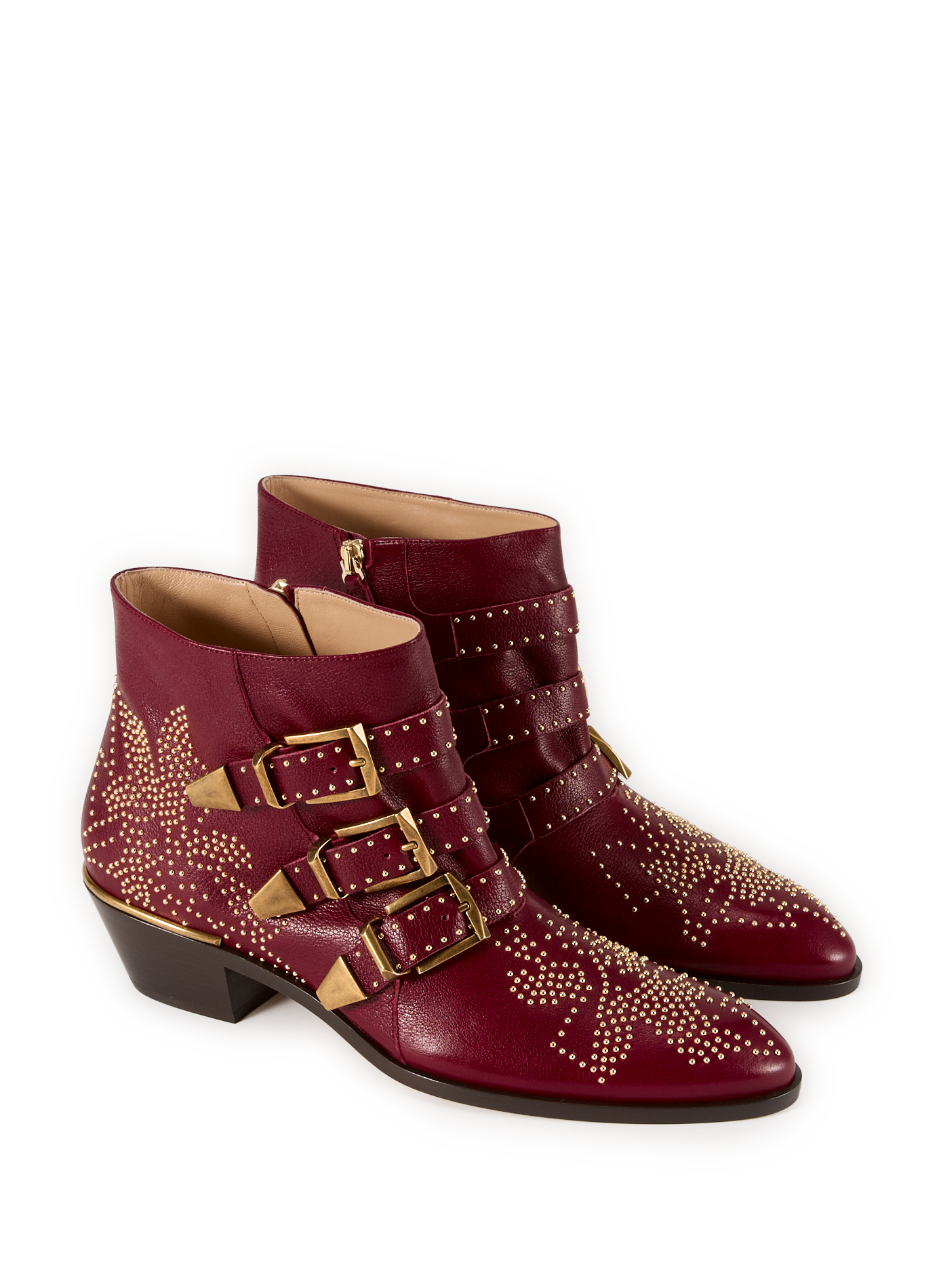 Bottines Susan en cuir de veau CHLOÉ Rouge