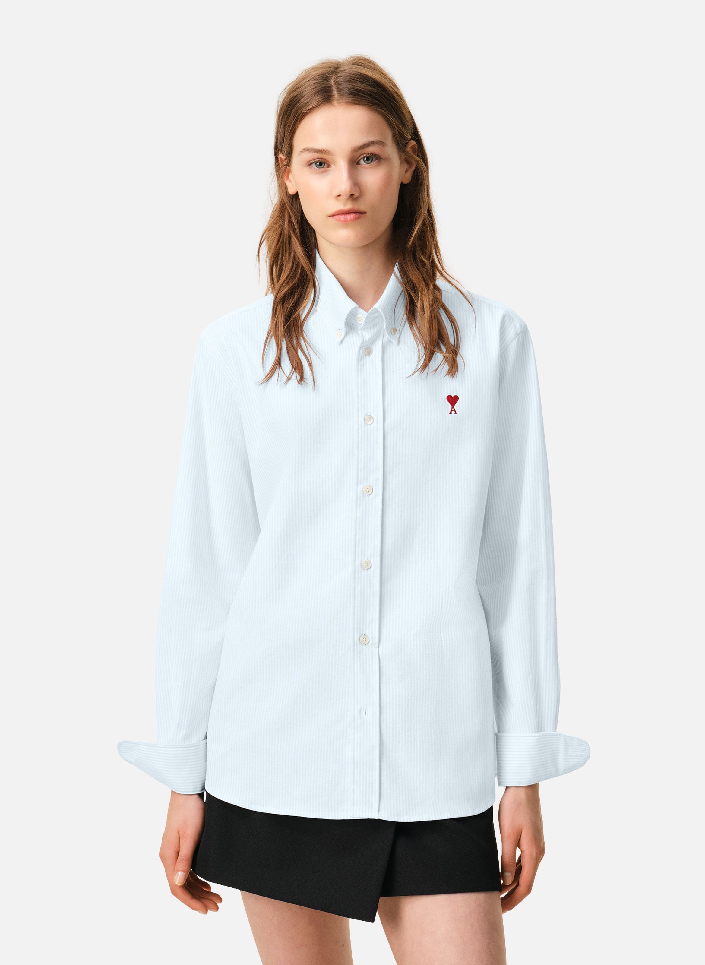 Chemise Col Boutonné Ami de Coeur unisexe AMI PARIS Bleu