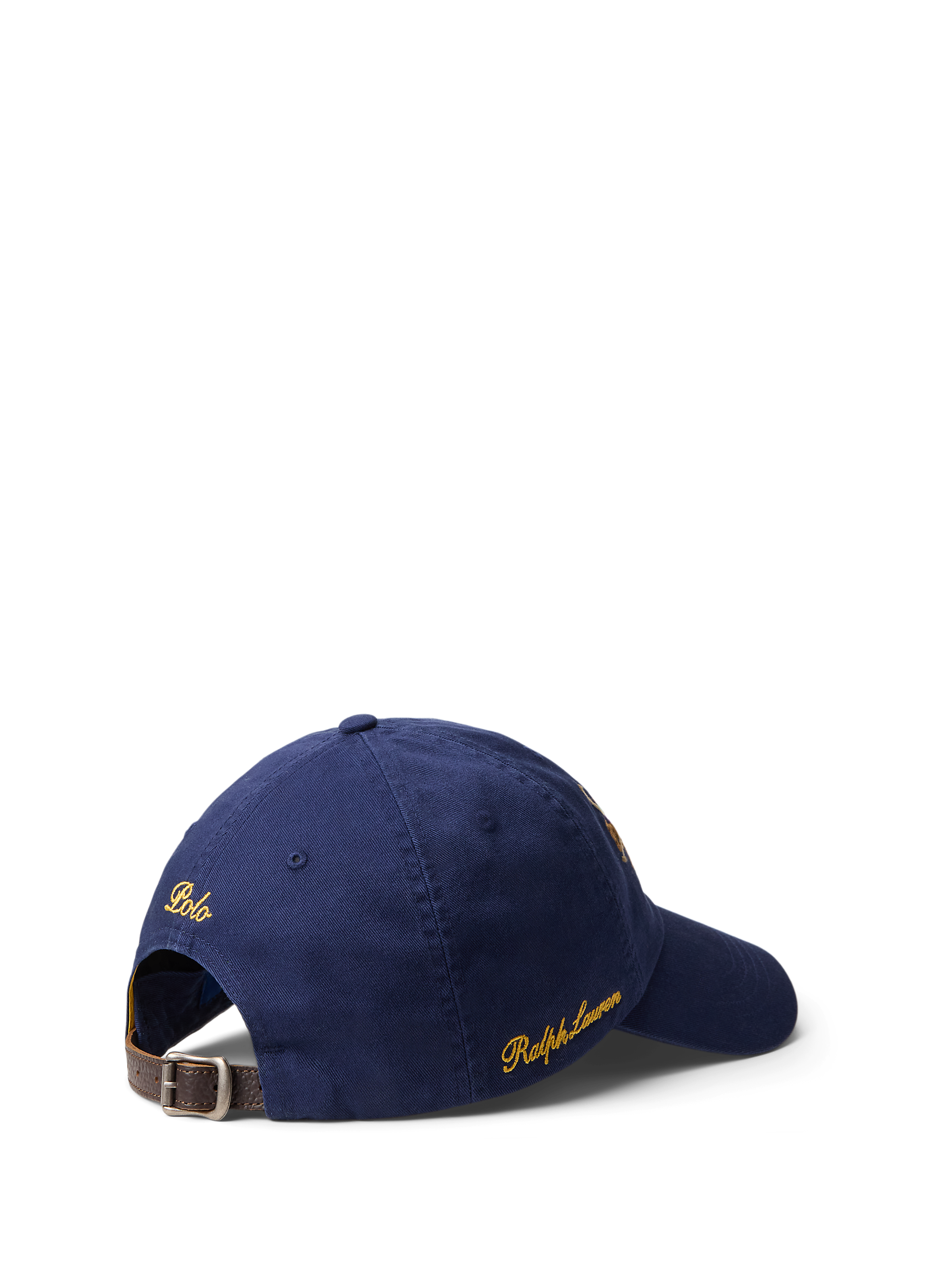 Casquette brodée en coton Bleu