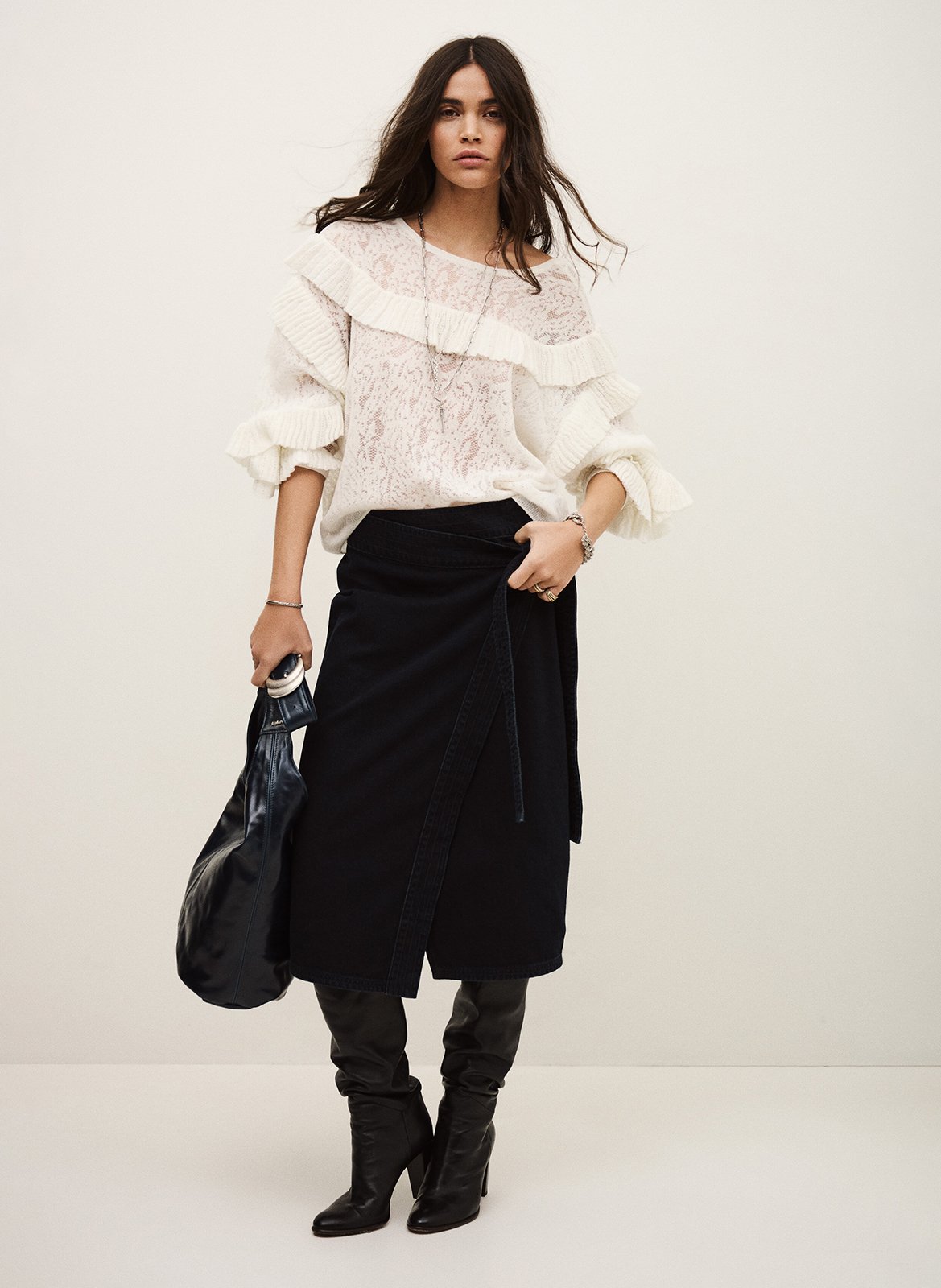 Pull ample à volants lucas BA&SH Beige