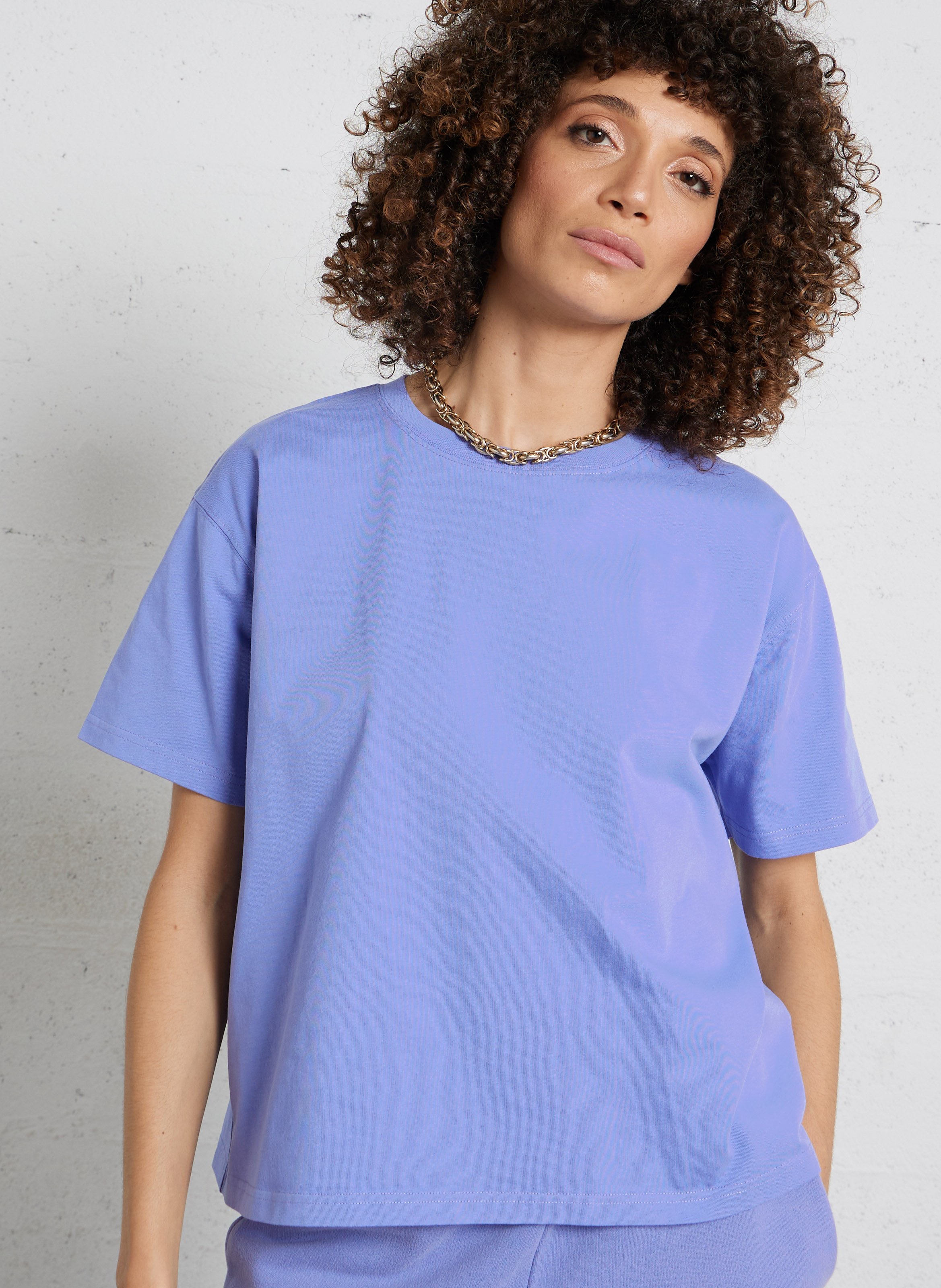 Tee-shirt ample col rond en coton fizvalley  Iris vintage