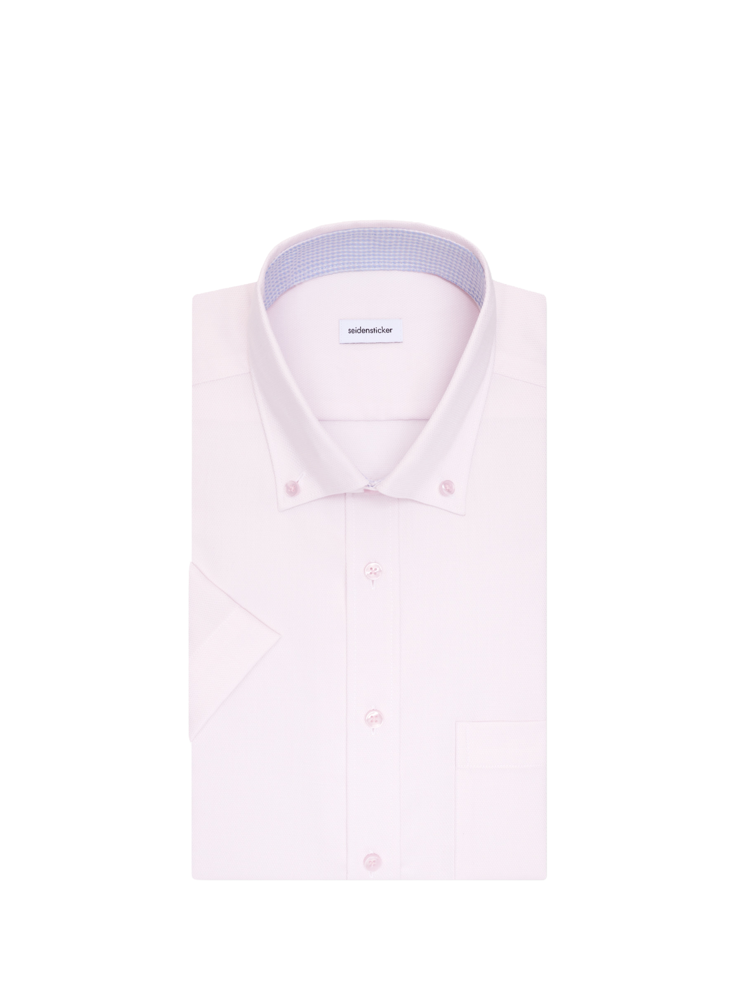 Chemise unie à manches courtes en lin SEIDENSTICKER Bleu