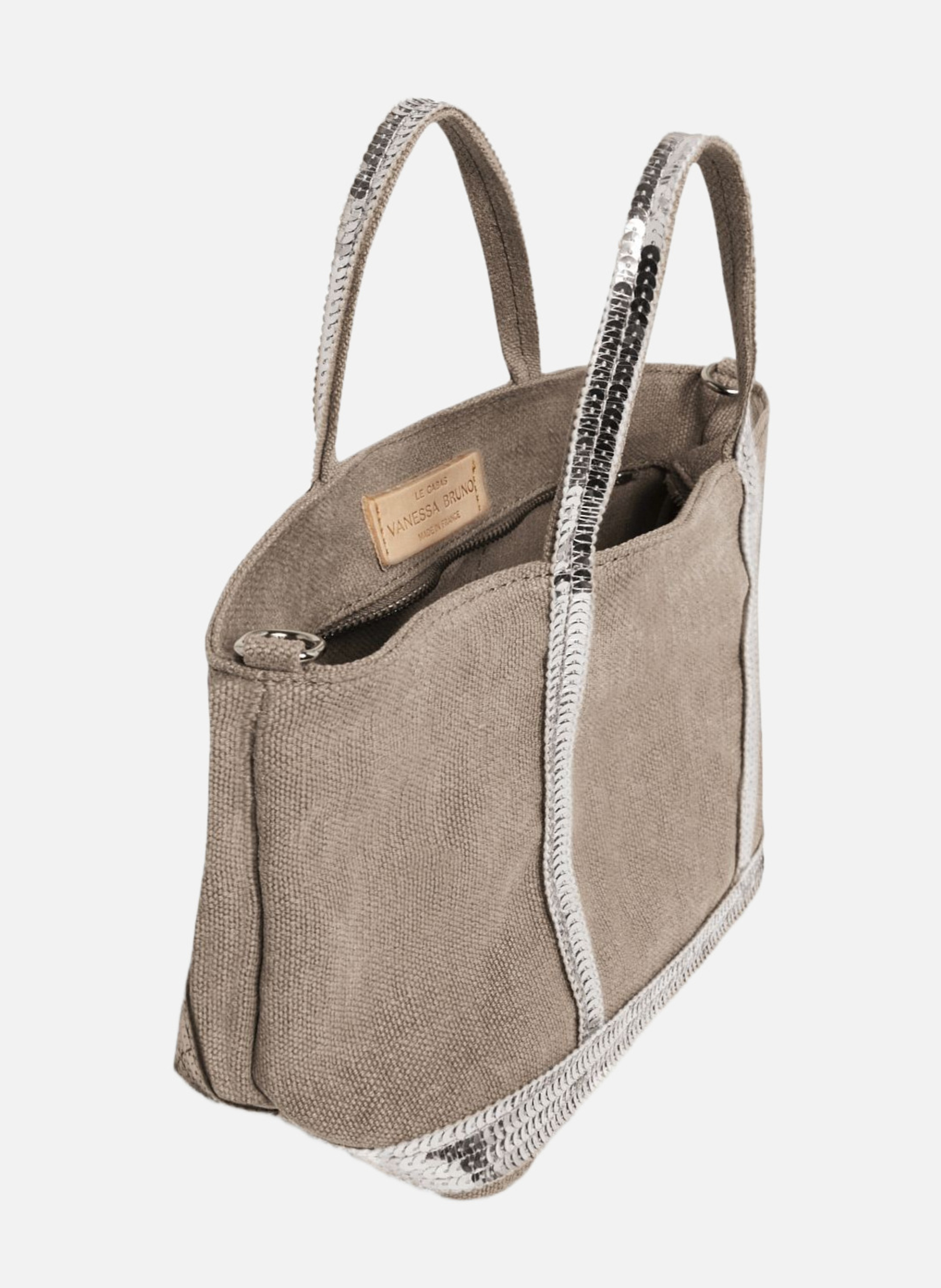 Cabas xs zippé en lin VANESSA BRUNO Gris