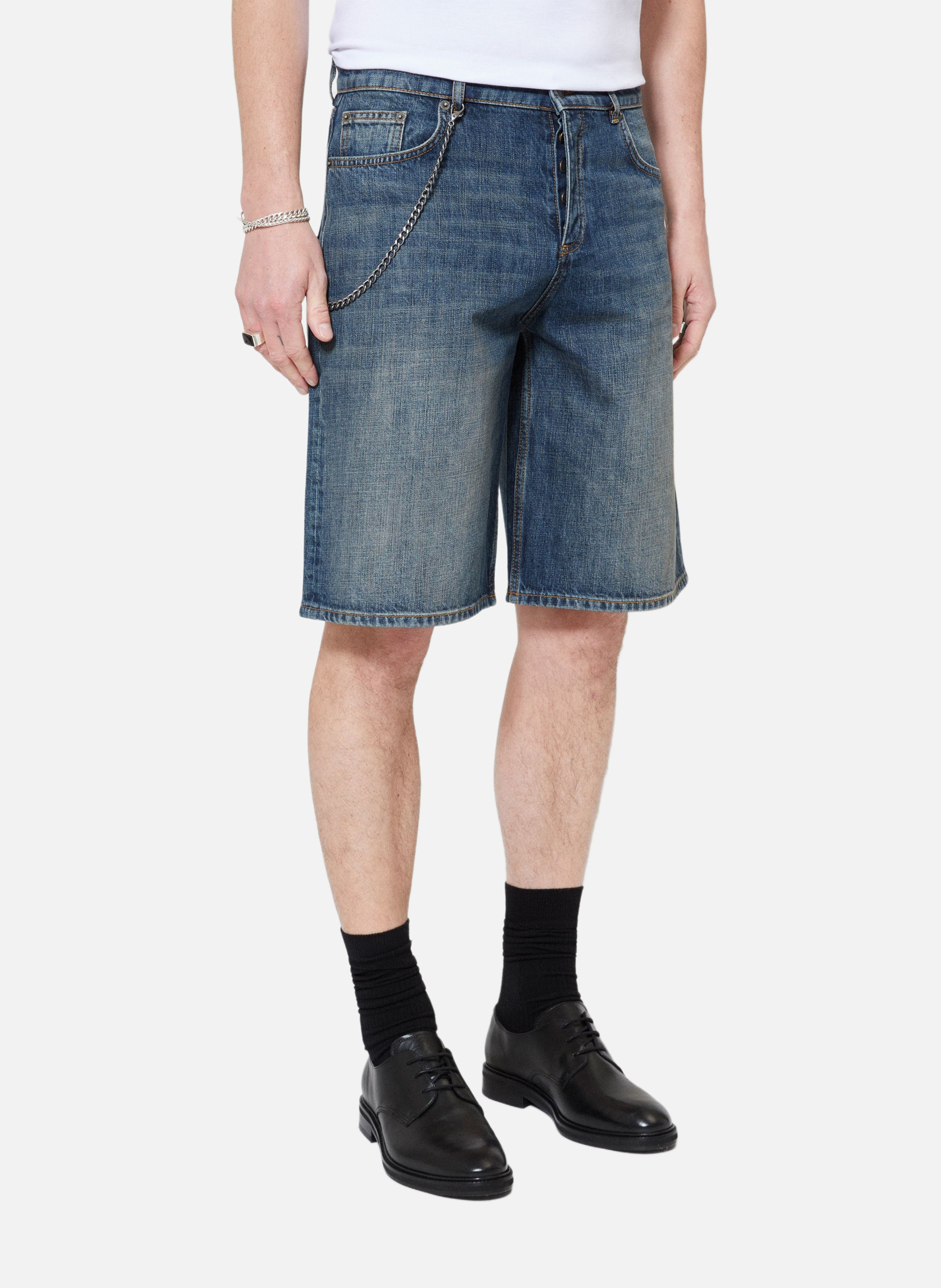 Short en denim avec chaîne THE KOOPLES Bleu