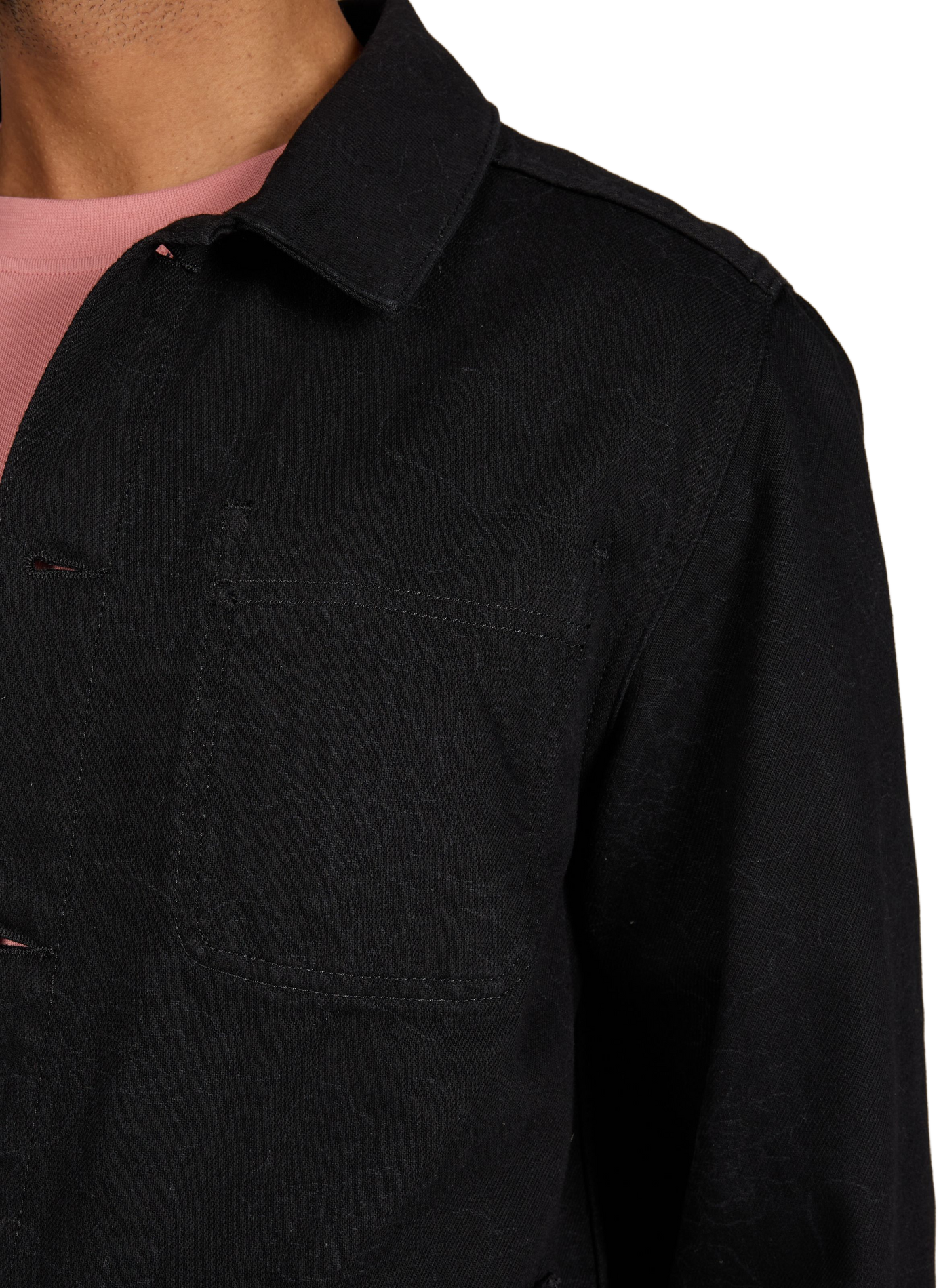 Layton jacquard cotton overshirt LES DEUX Black