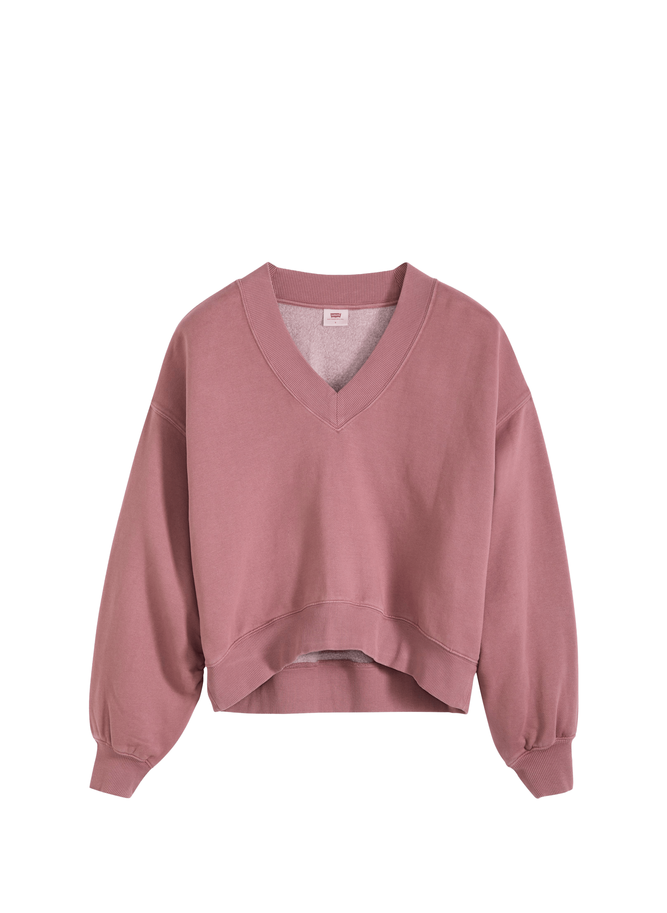 Sweat court à col V en coton mélangé LEVI'S Rouge