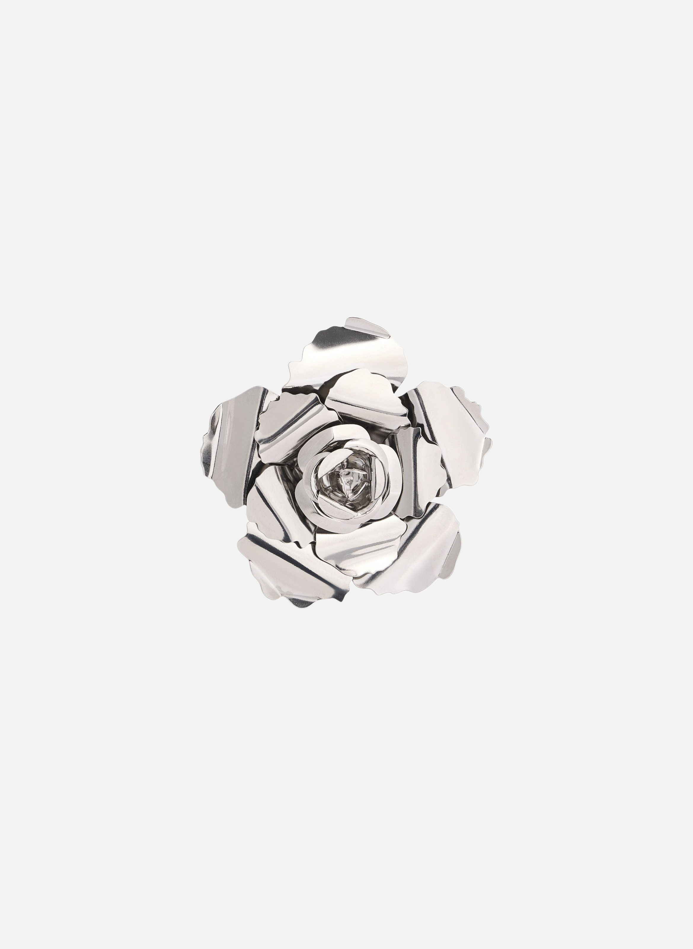 Barrette fleur en métal RABANNE Argent