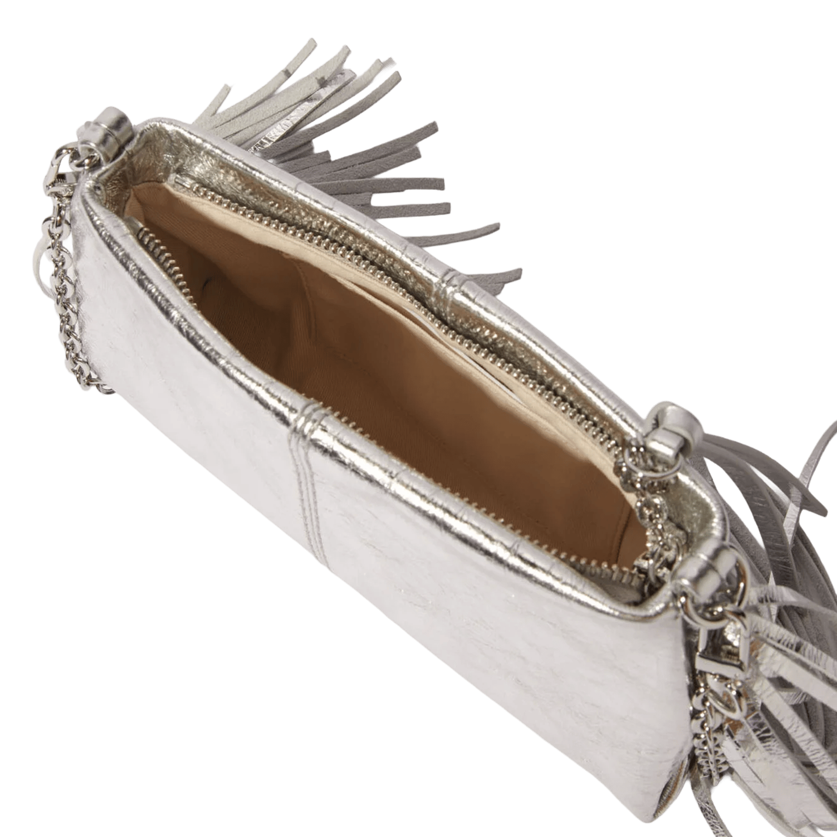 Pochette en cuir miss m pouch MAJE Argent