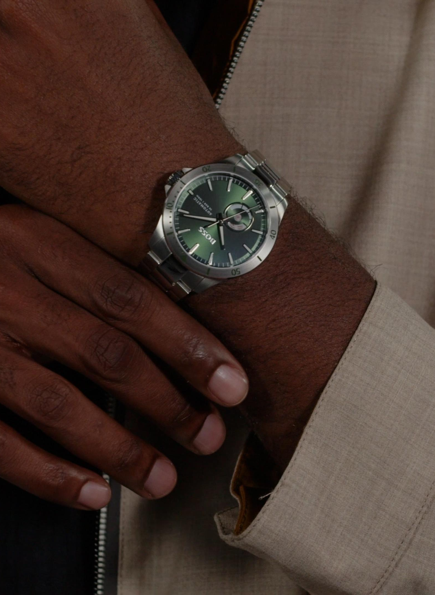 Montre automatique Troper en acier inoxydable BOSS MONTRES Vert