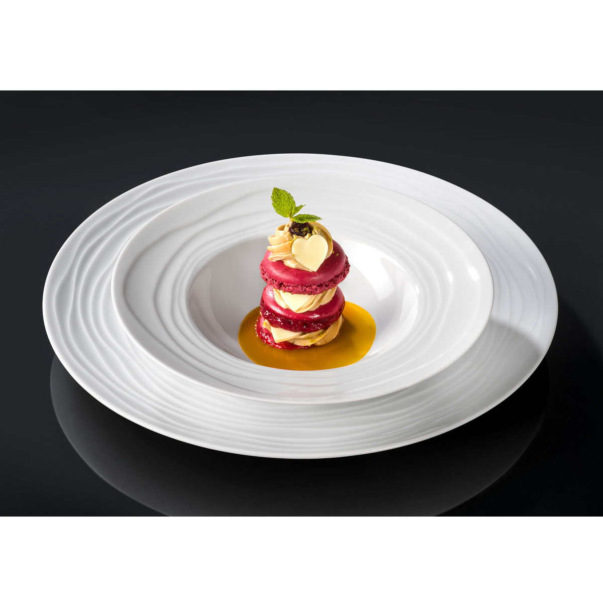 Onde - assiette à dessert 21.5 cm (lot de 6) MEDARD DE NOBLAT Blanc