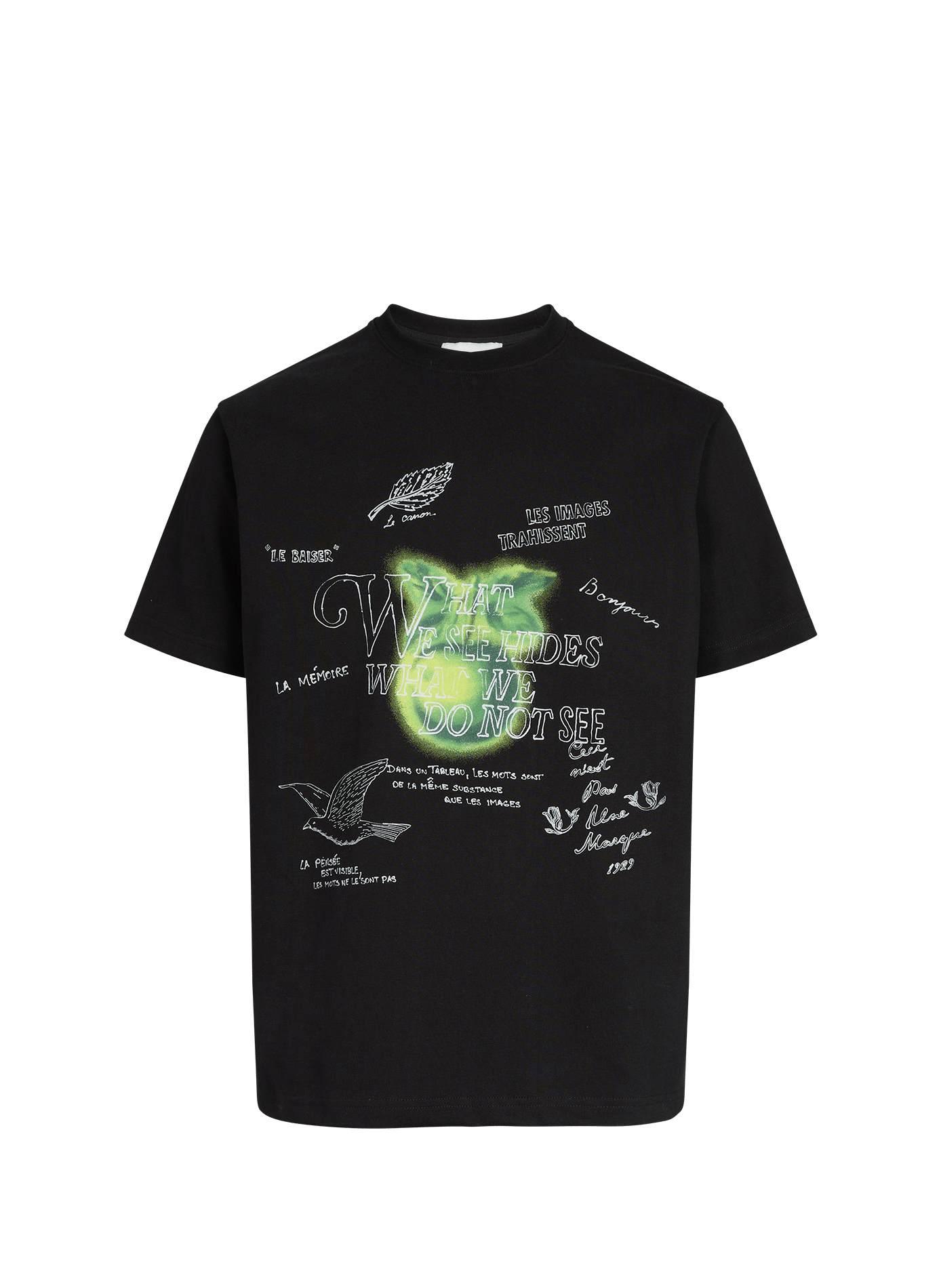 Oversized bedrukt katoenen T-shirt PAS UNE MARQUE Zwart