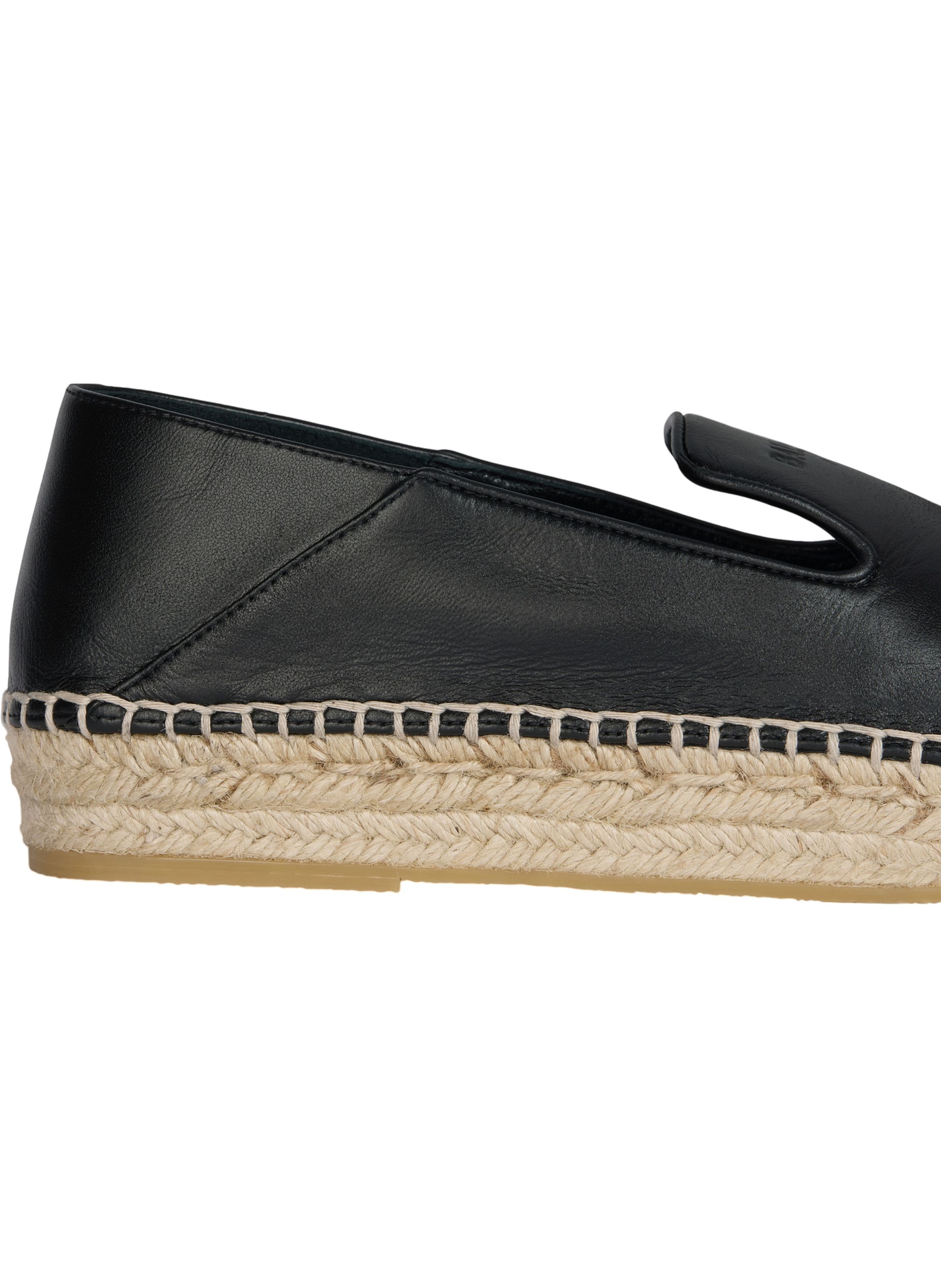 Espadrilles en cuir lisse BALMAIN Noir