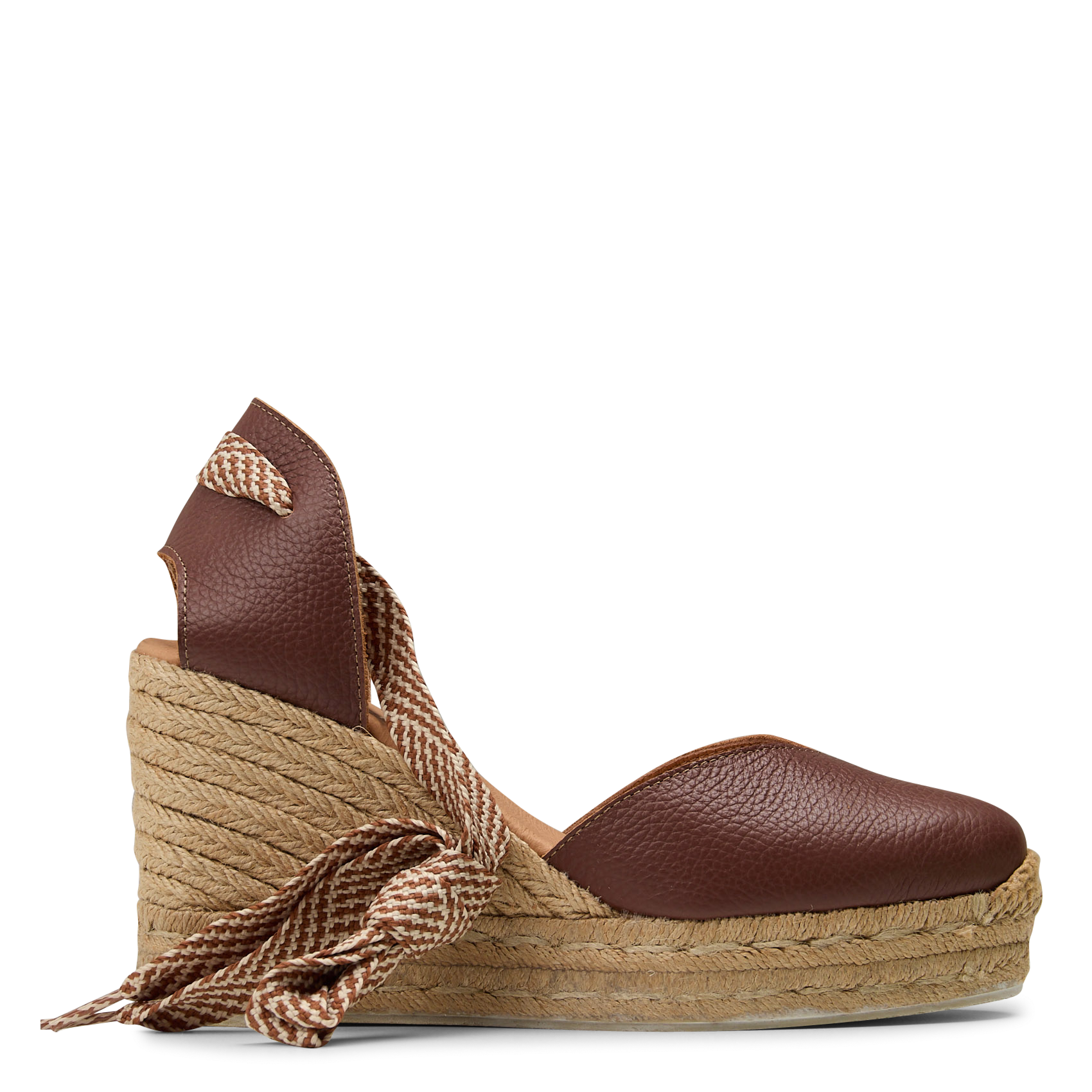 Espadrilles compensées en cuir stan MAISON 123 Marron