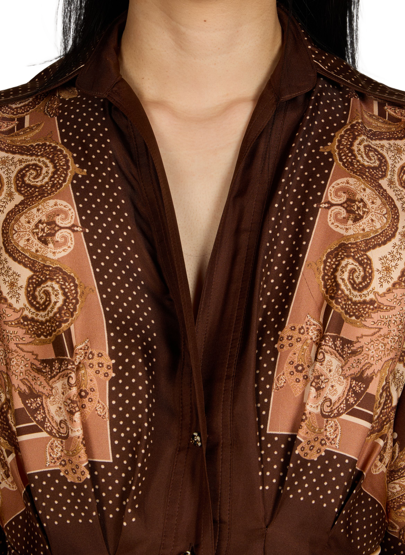 Silk Luna shirt dress ZIMMERMANN Brown