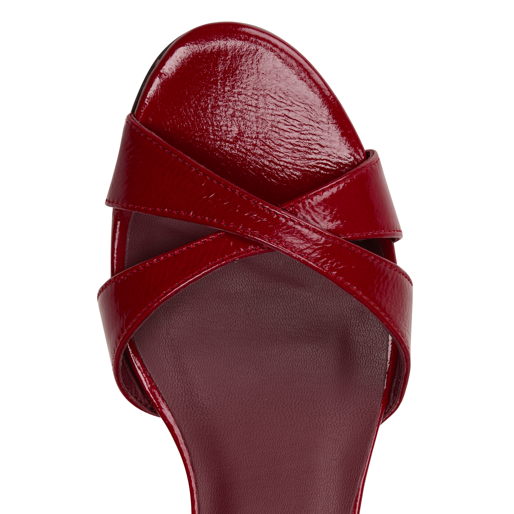 Sandales à talons en cuir vernis n°595 RIVECOUR Rouge