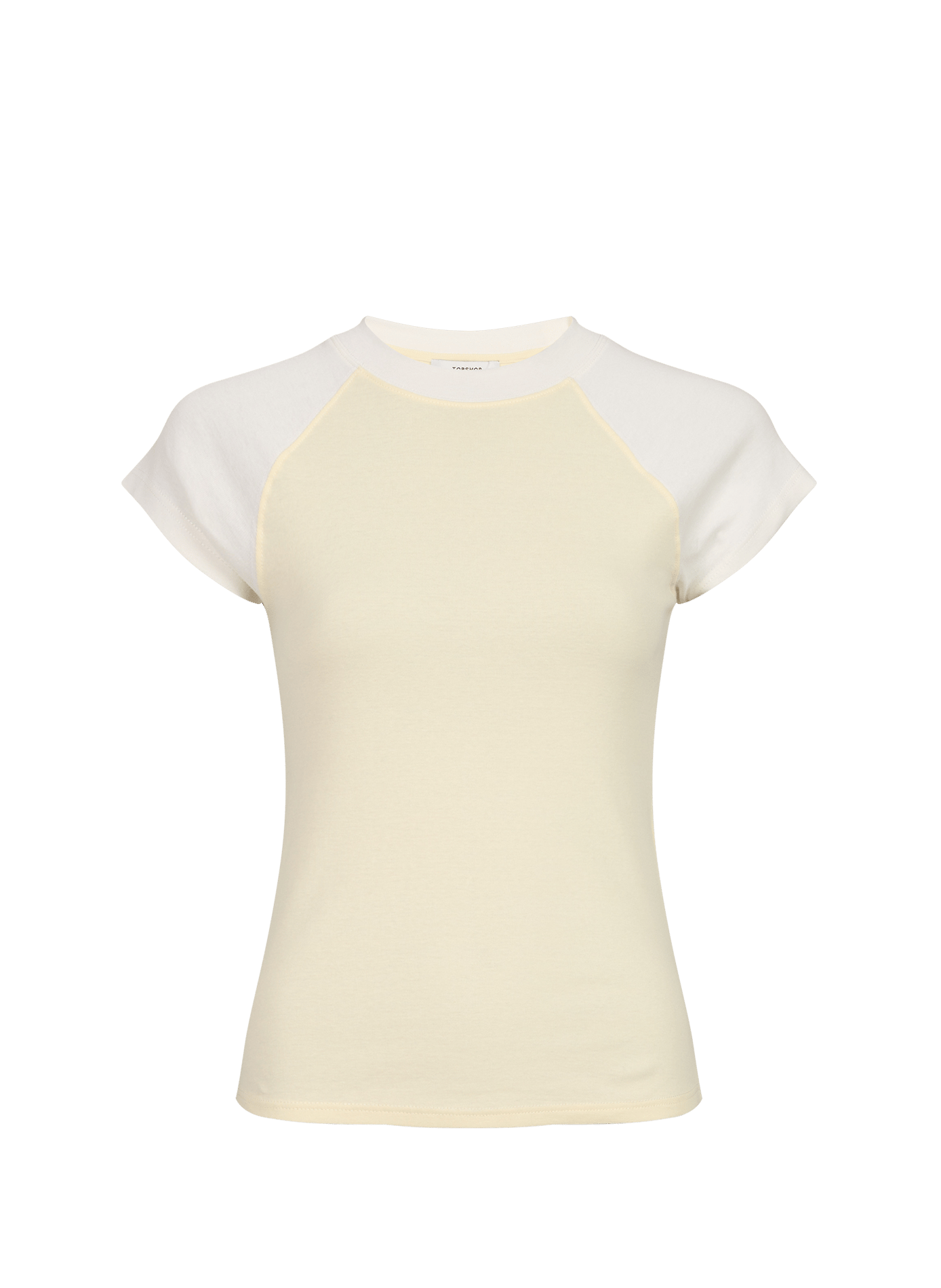 Maglietta Emilie bicolore in misto cotone TOPSHOP Beige