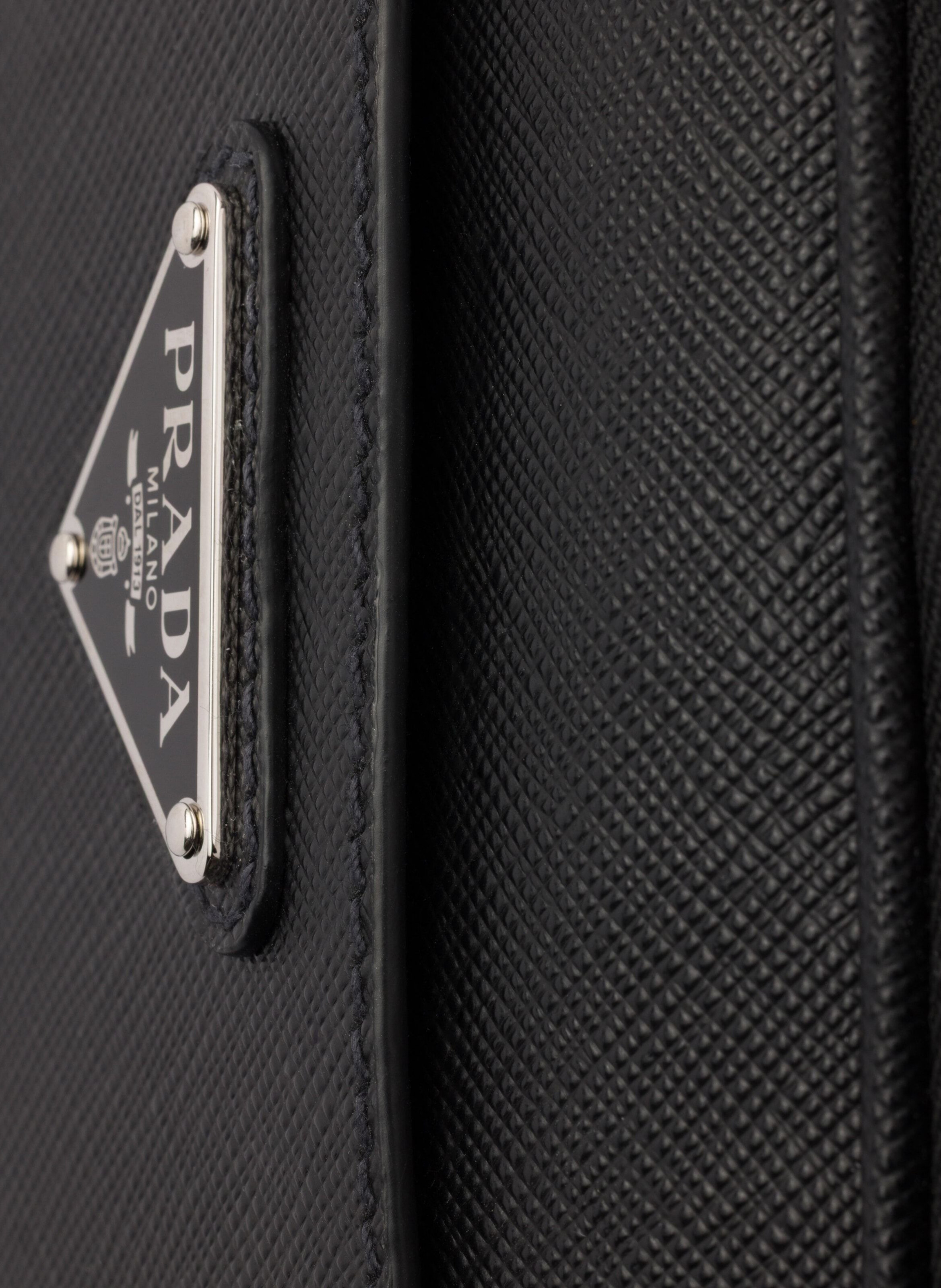Sac porté épaule en cuir saffiano PRADA Noir