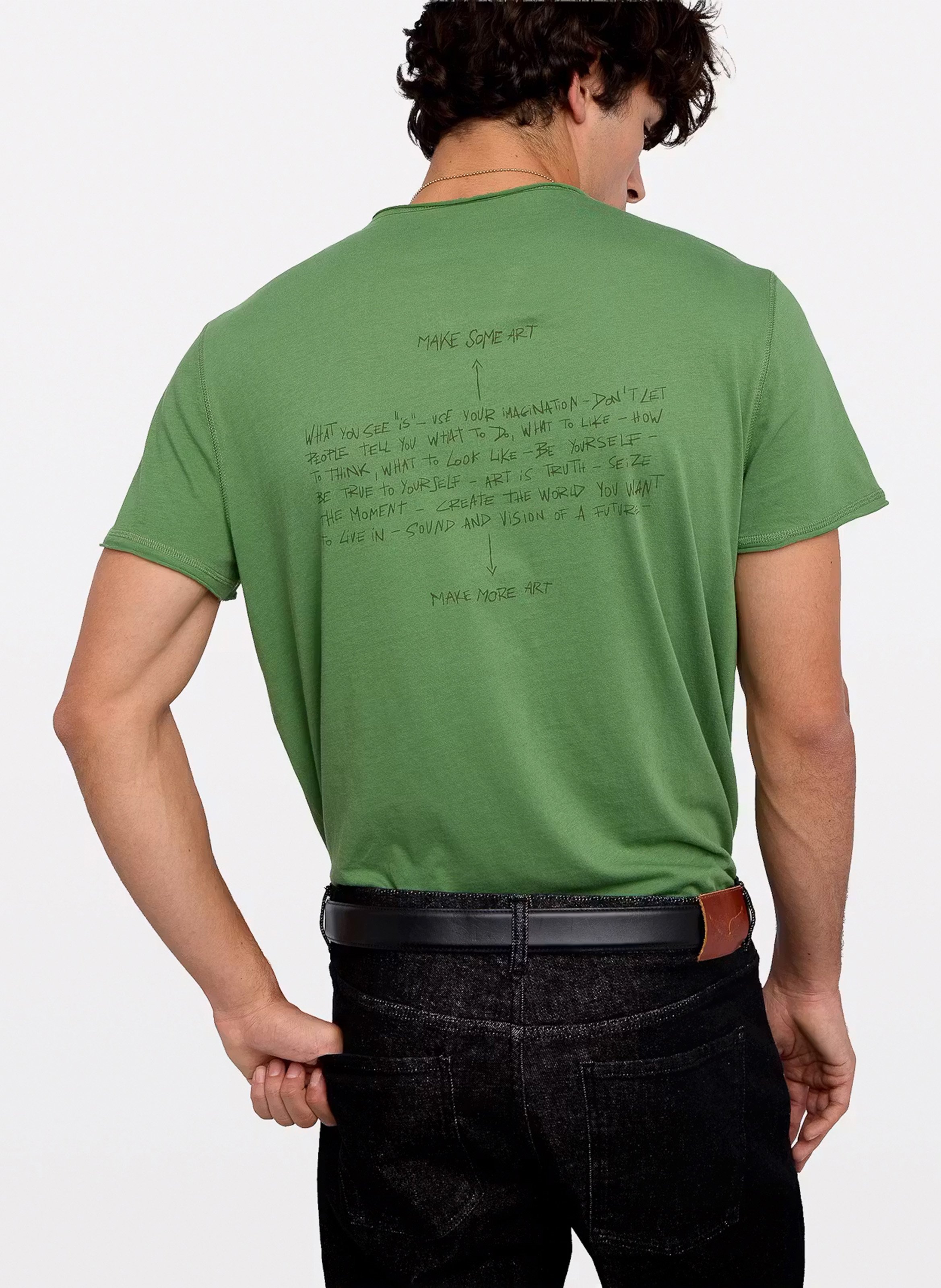 Tee-shirt col tunisien en coton monastir ZADIG&VOLTAIRE Vert