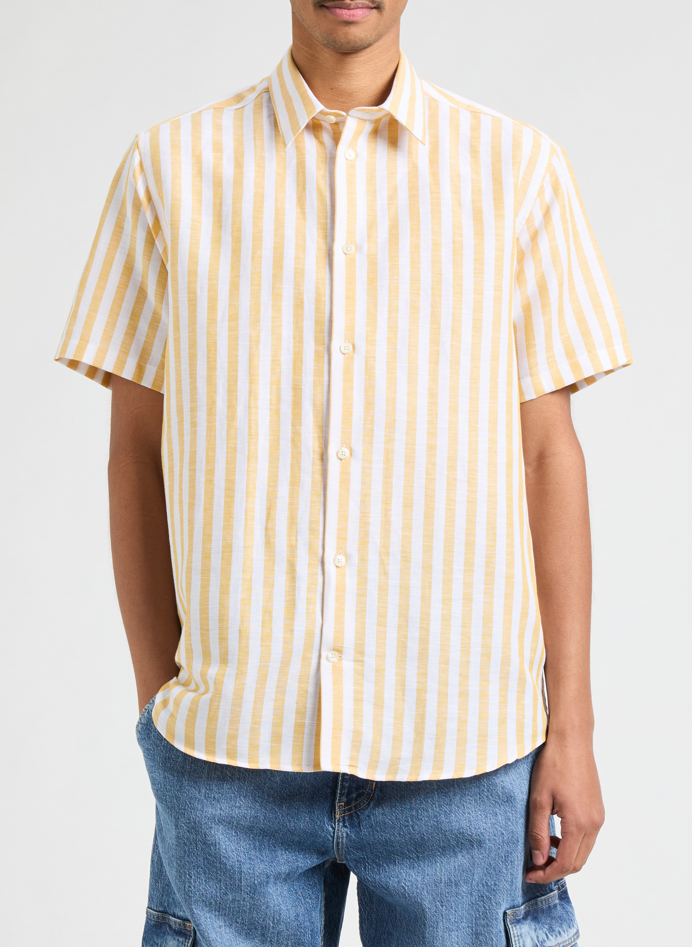 Chemise à rayures AU PRINTEMPS PARIS Jaune