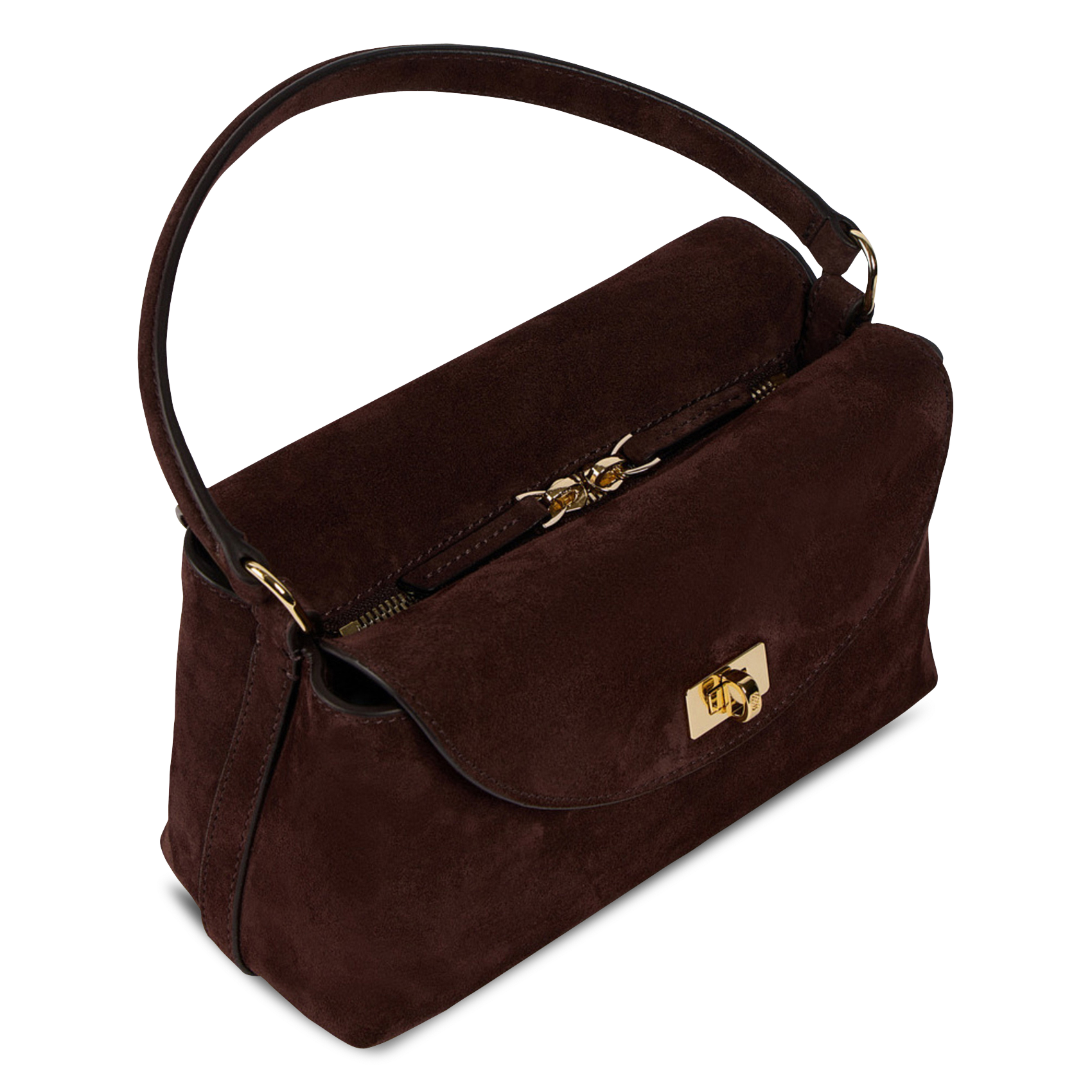 Sac porté main en cuir SANDRO Marron