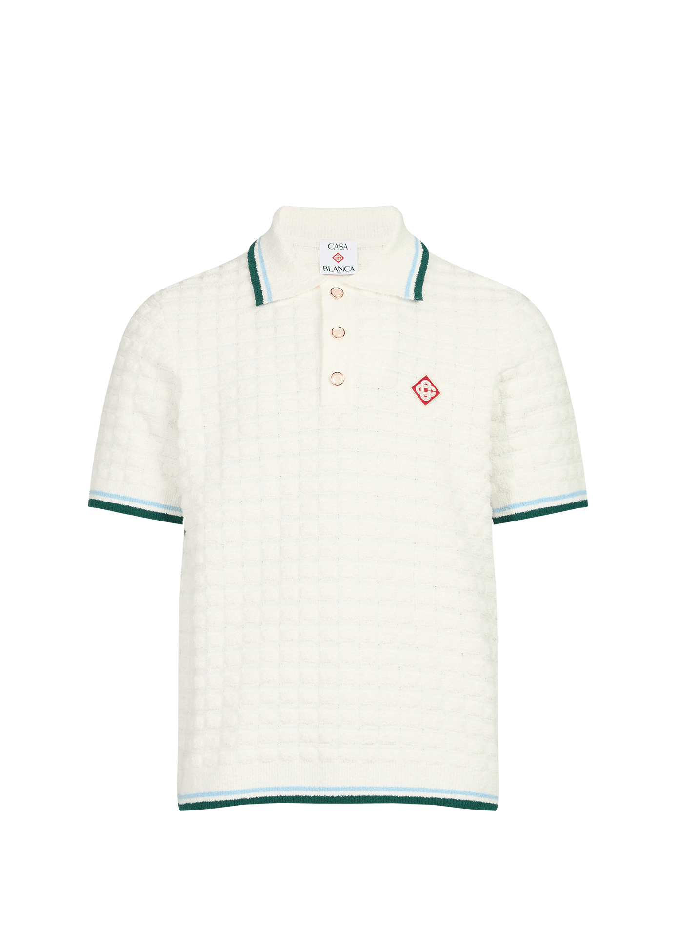 Polo in blended cotton loop fabric CASABLANCA PARIS White