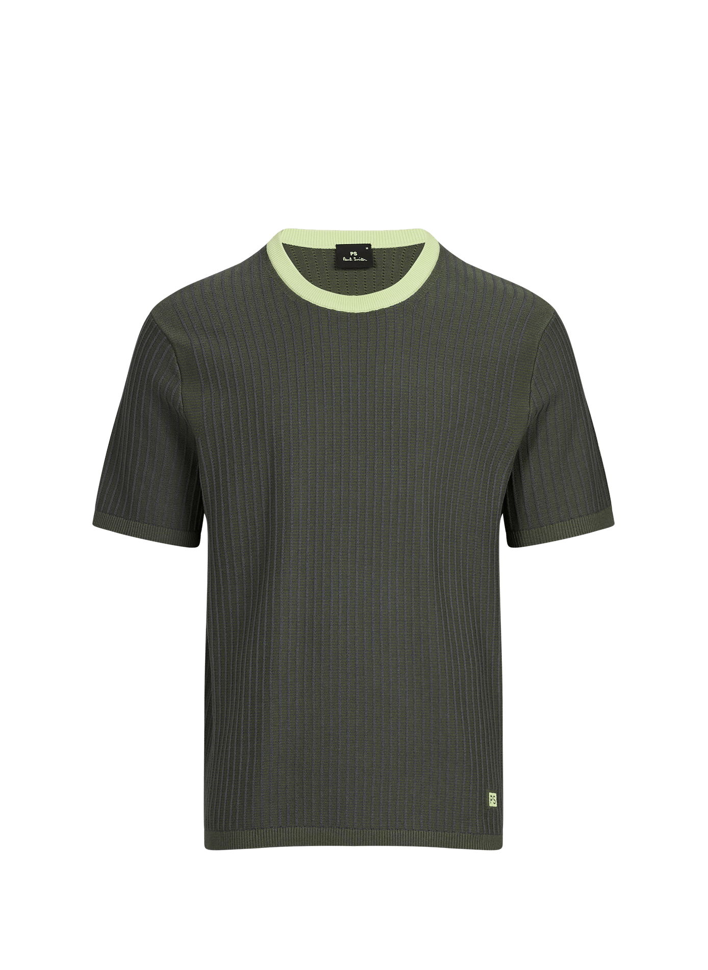 Gestreept geribbeld katoenen T-shirt PAUL SMITH Grijs