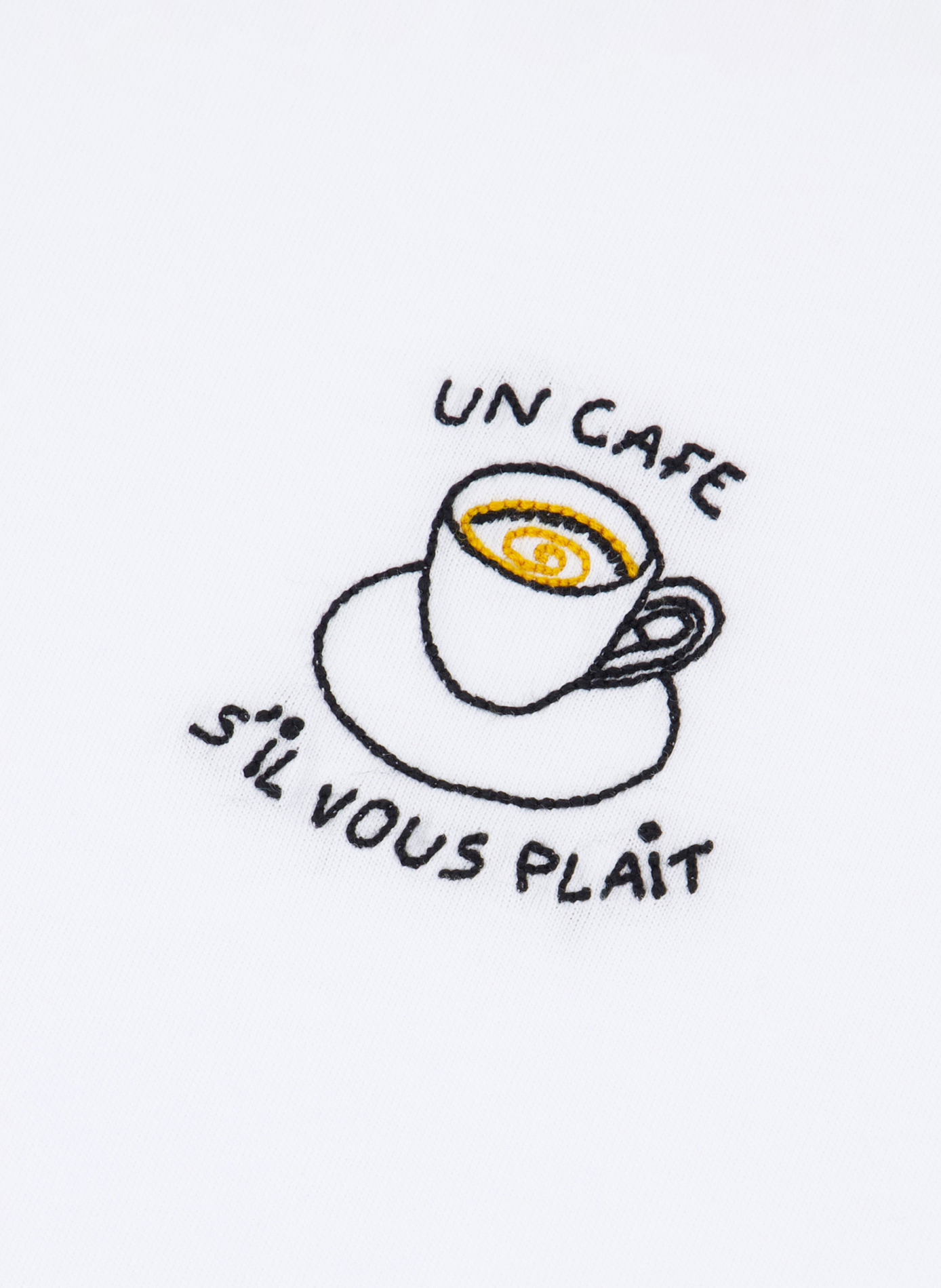 T-shirt droit brodé en coton MAISON LABICHE Blanc