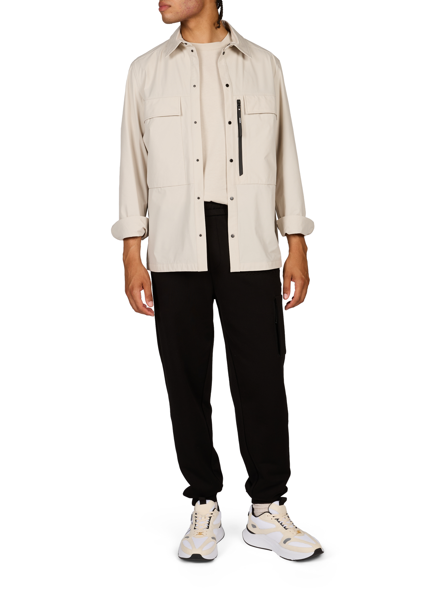 Straight shirt with zippers MONCLER Beige