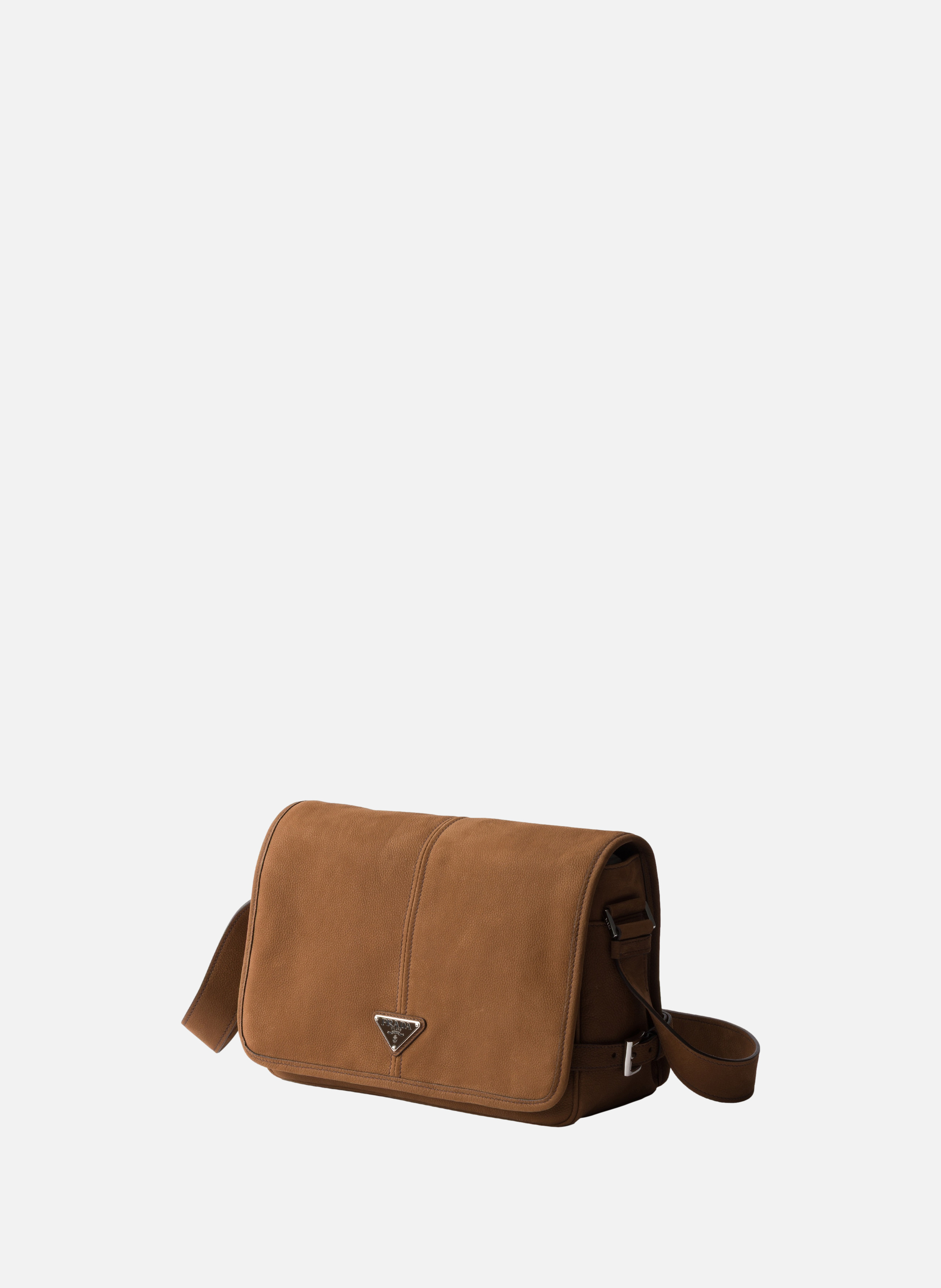 Sac à bandoulière en cuir nubuck PRADA Marron