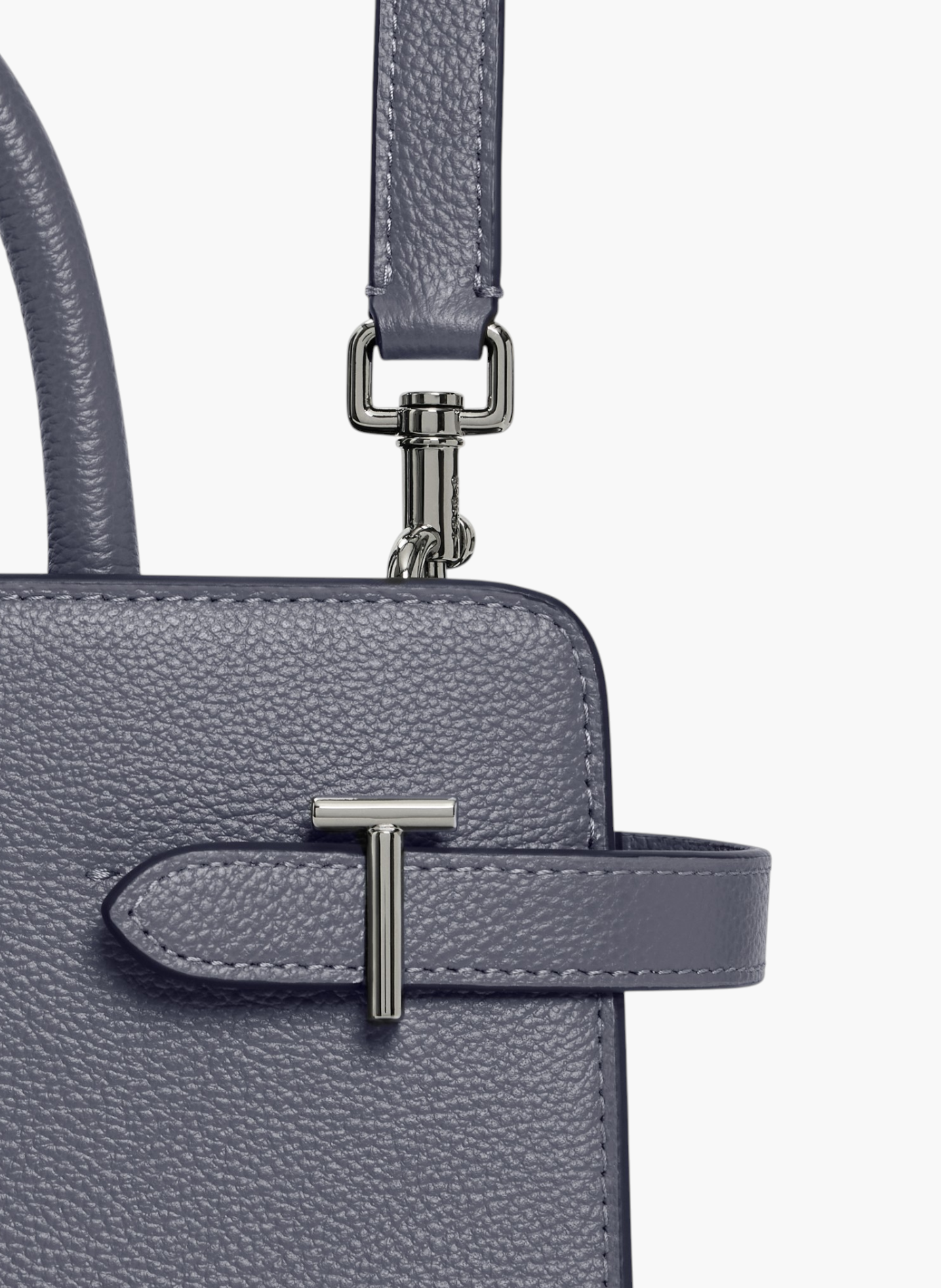 Sac à main moyen modèle emilie en cuir grainé LE TANNEUR Bleu