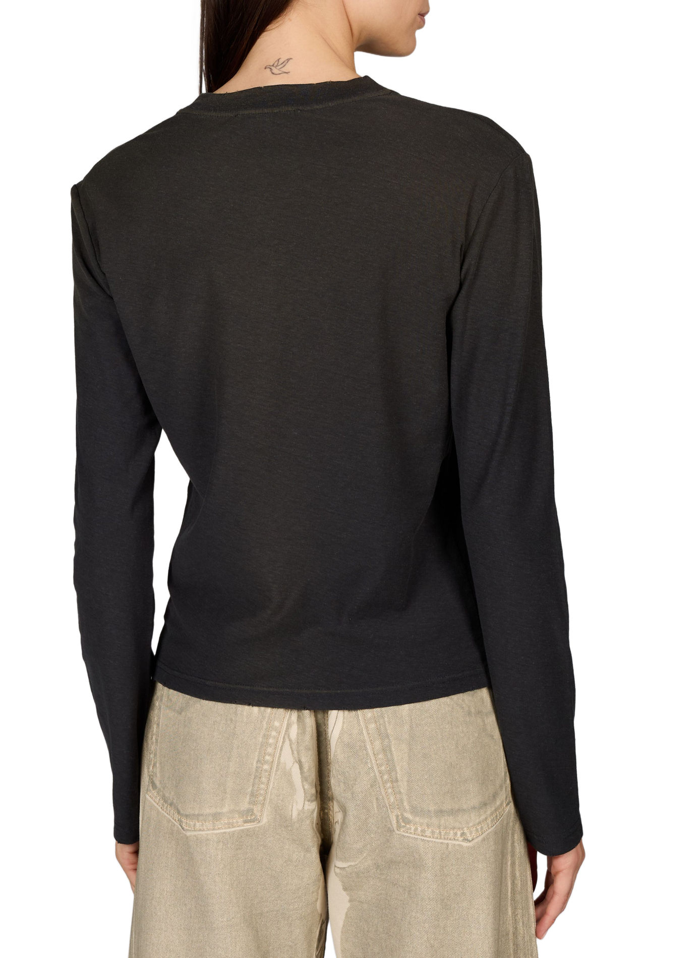 T-shirt with worn logo in blended cotton ACNE STUDIOS Black