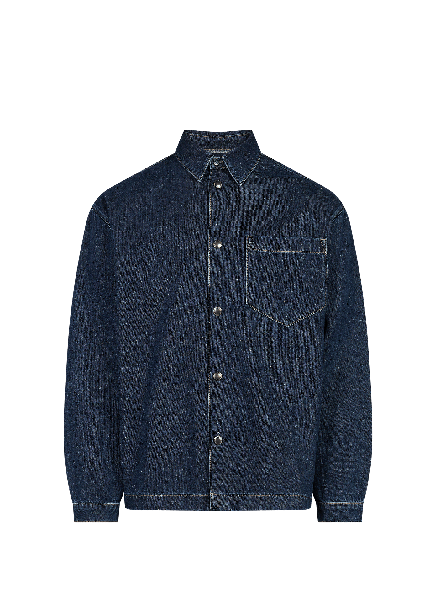 Oversized denim shirt in cotton and silk 7 FOR ALL MANKIND Blue