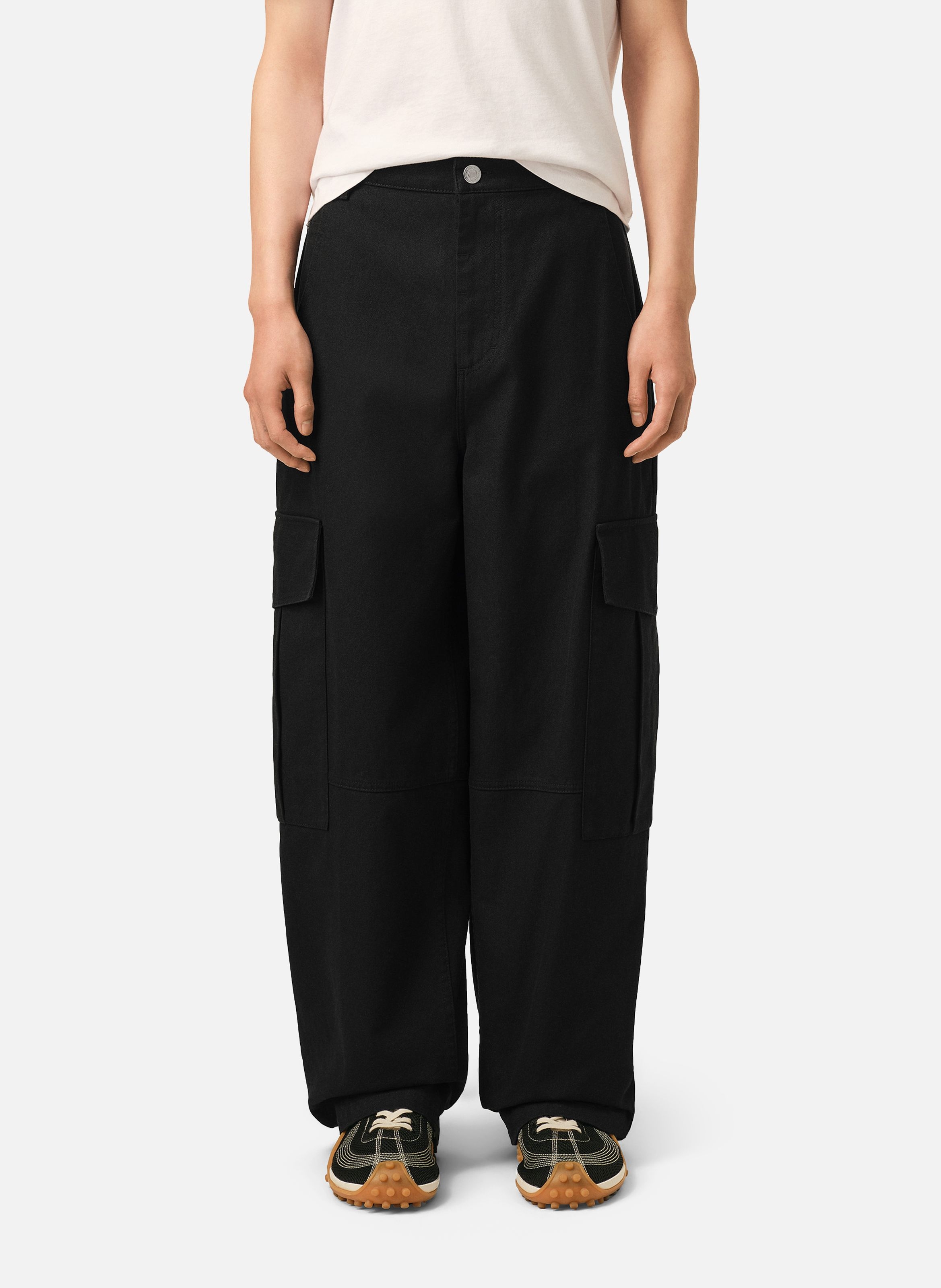 Pantalon cargo coupe baggy en coton AMI PARIS Noir