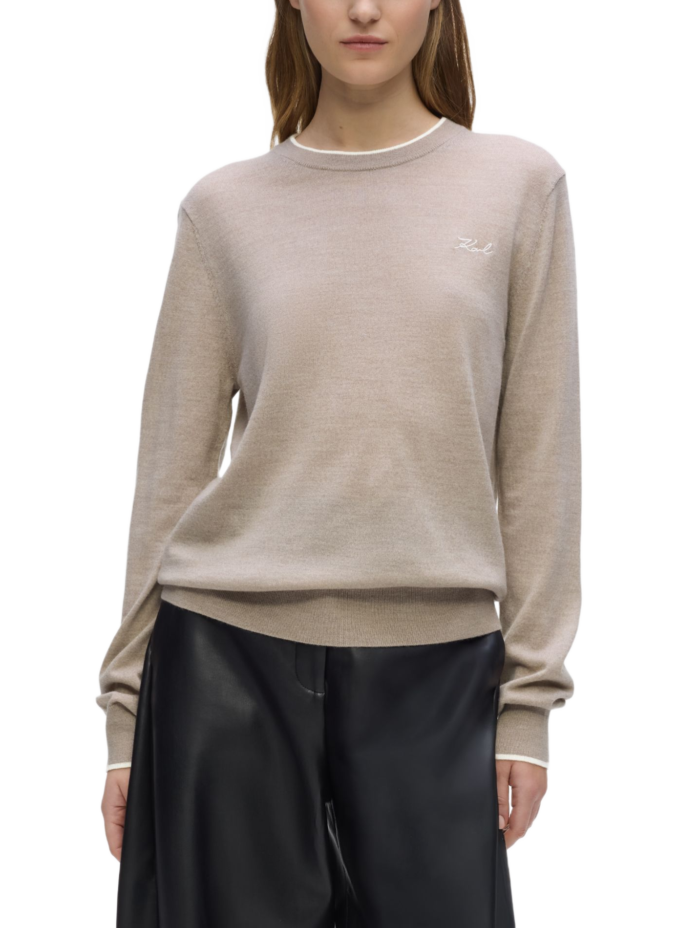 Merino wool jumper KARL LAGERFELD Beige