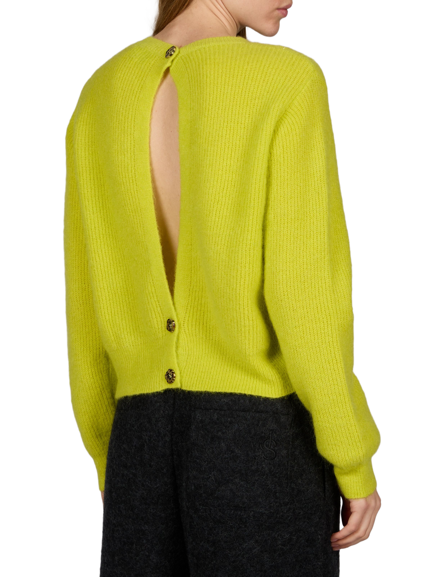 Oversized wool blend knit sweater LAURE+MAX Yellow