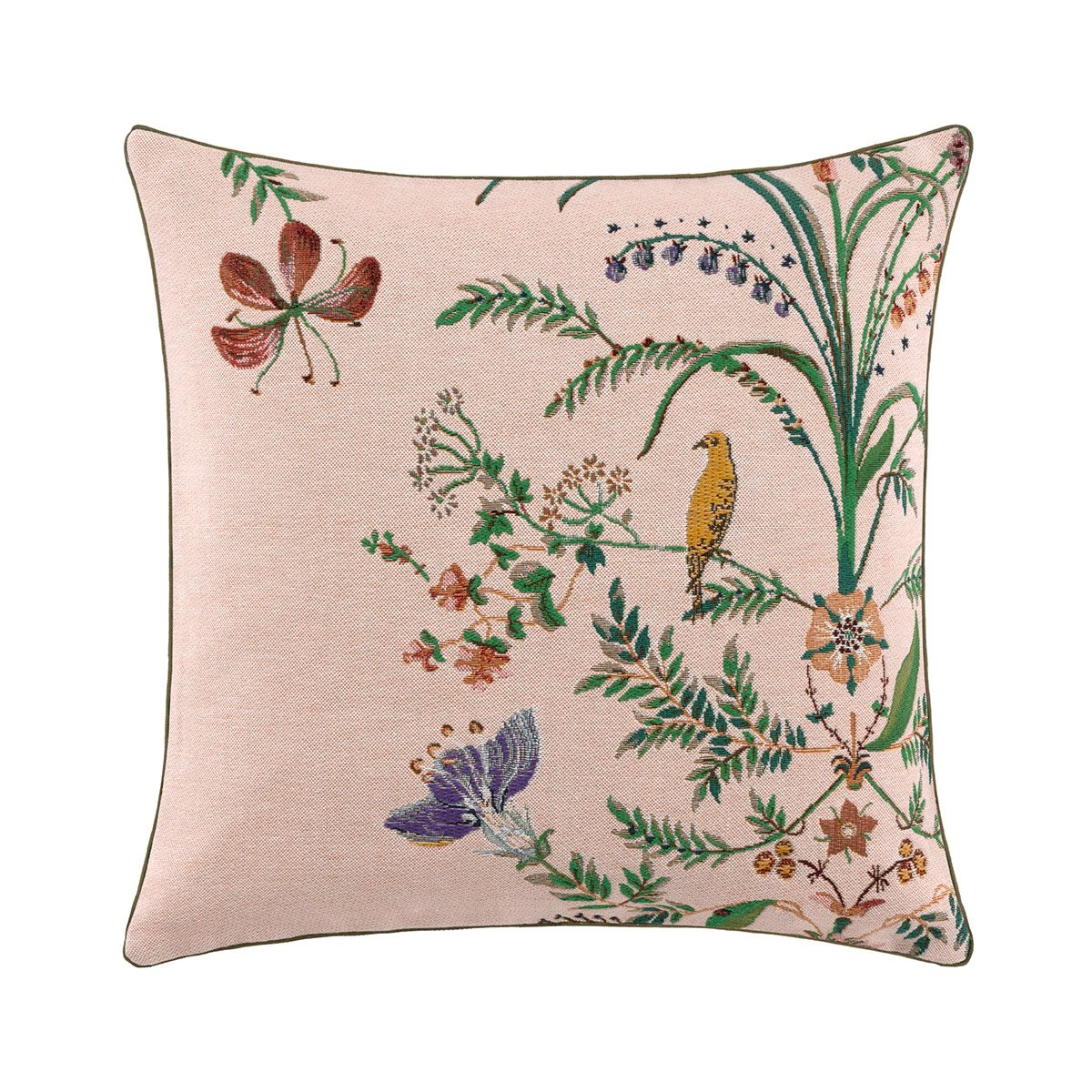 Housse de coussin en coton, floralie  Aurore