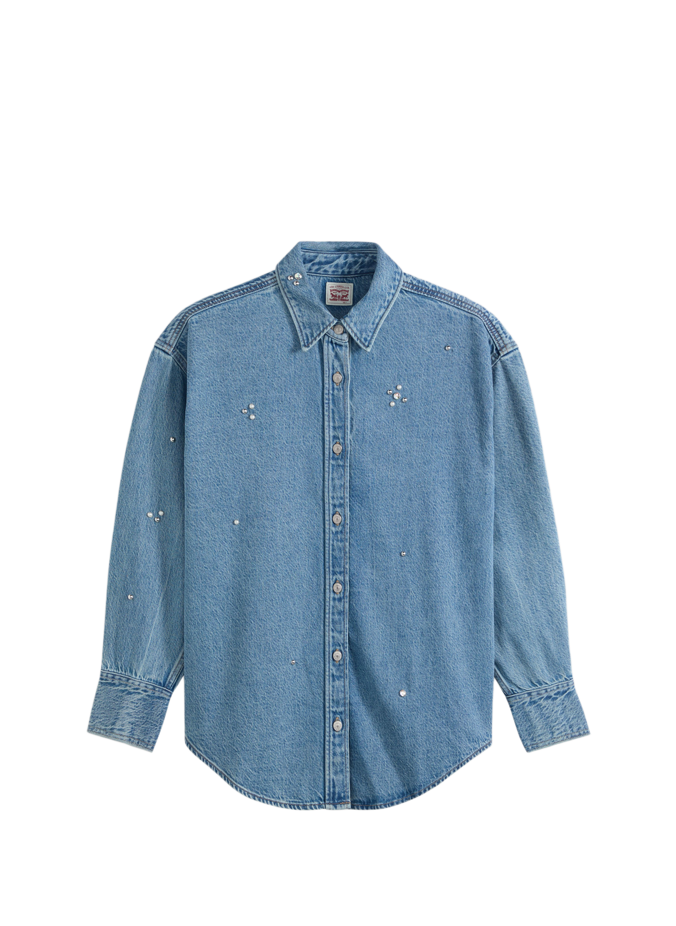 Shirt with classic collar in blended cotton LEVI'S Blue