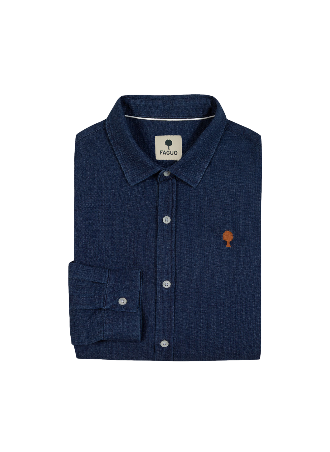 Chemise col classique en coton recyclé FAGUO Blue