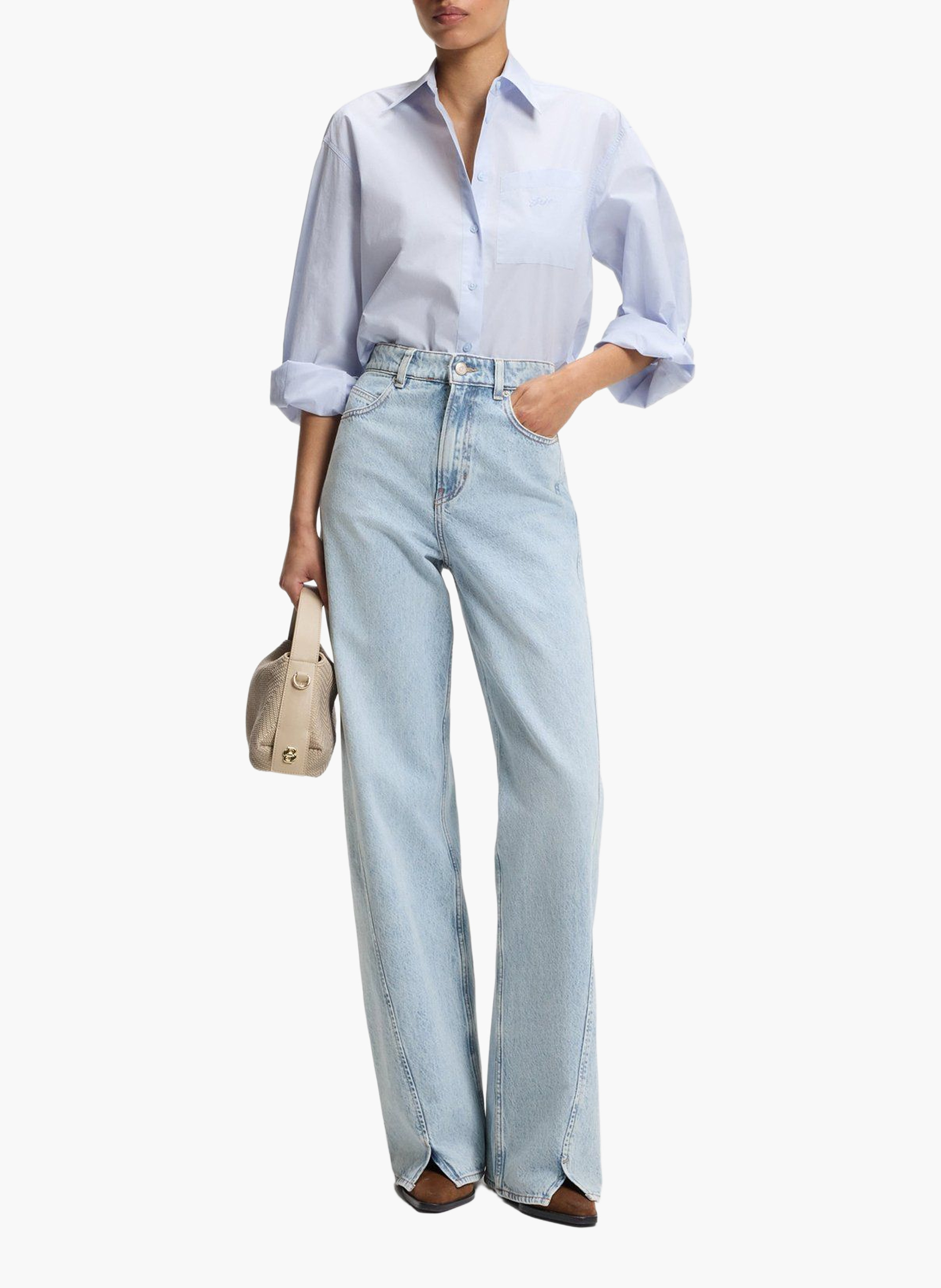 Jean large en coton BOSS Bleu