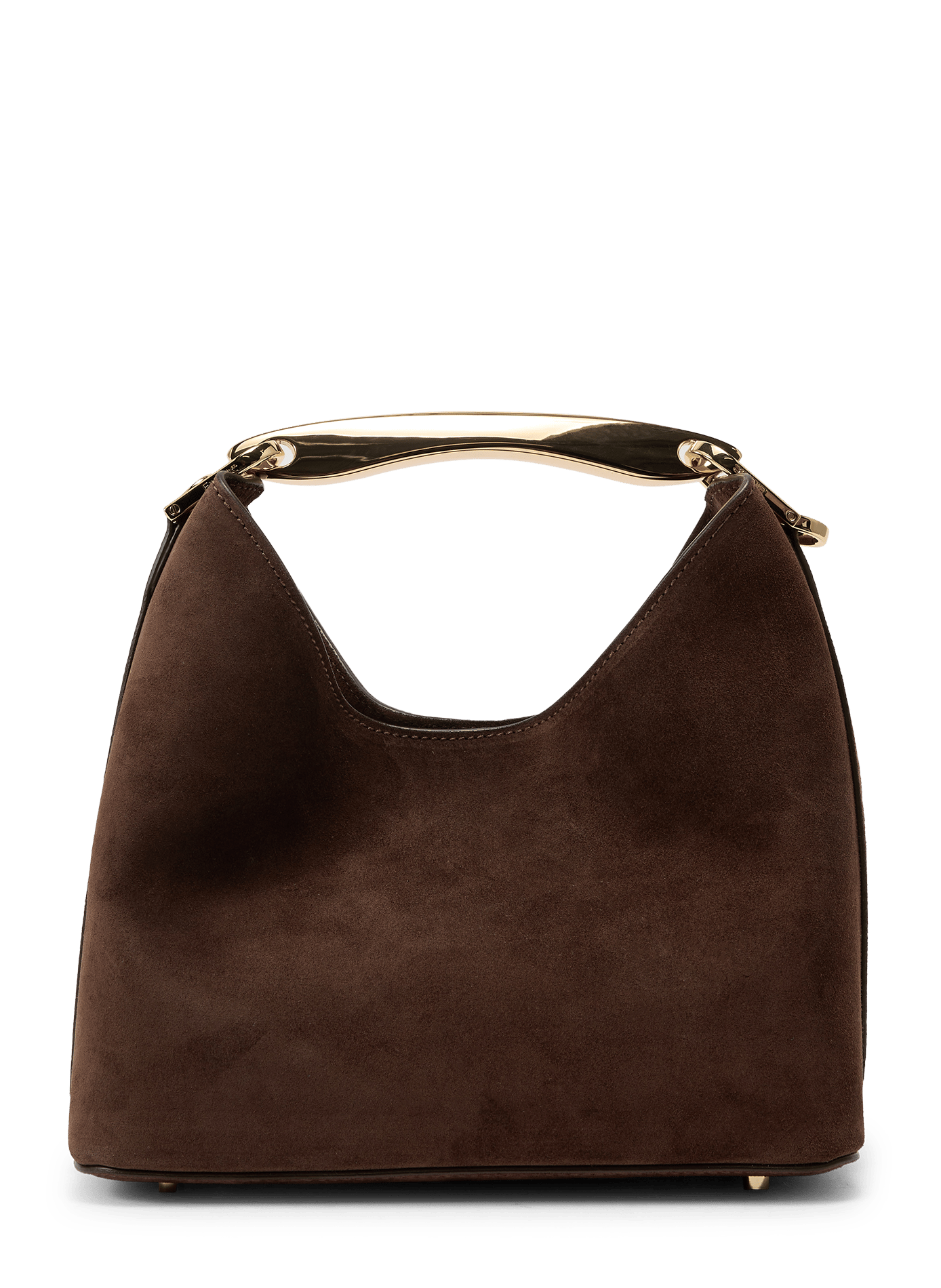 Boomerang-Handtasche aus Veloursleder ELLEME Braun