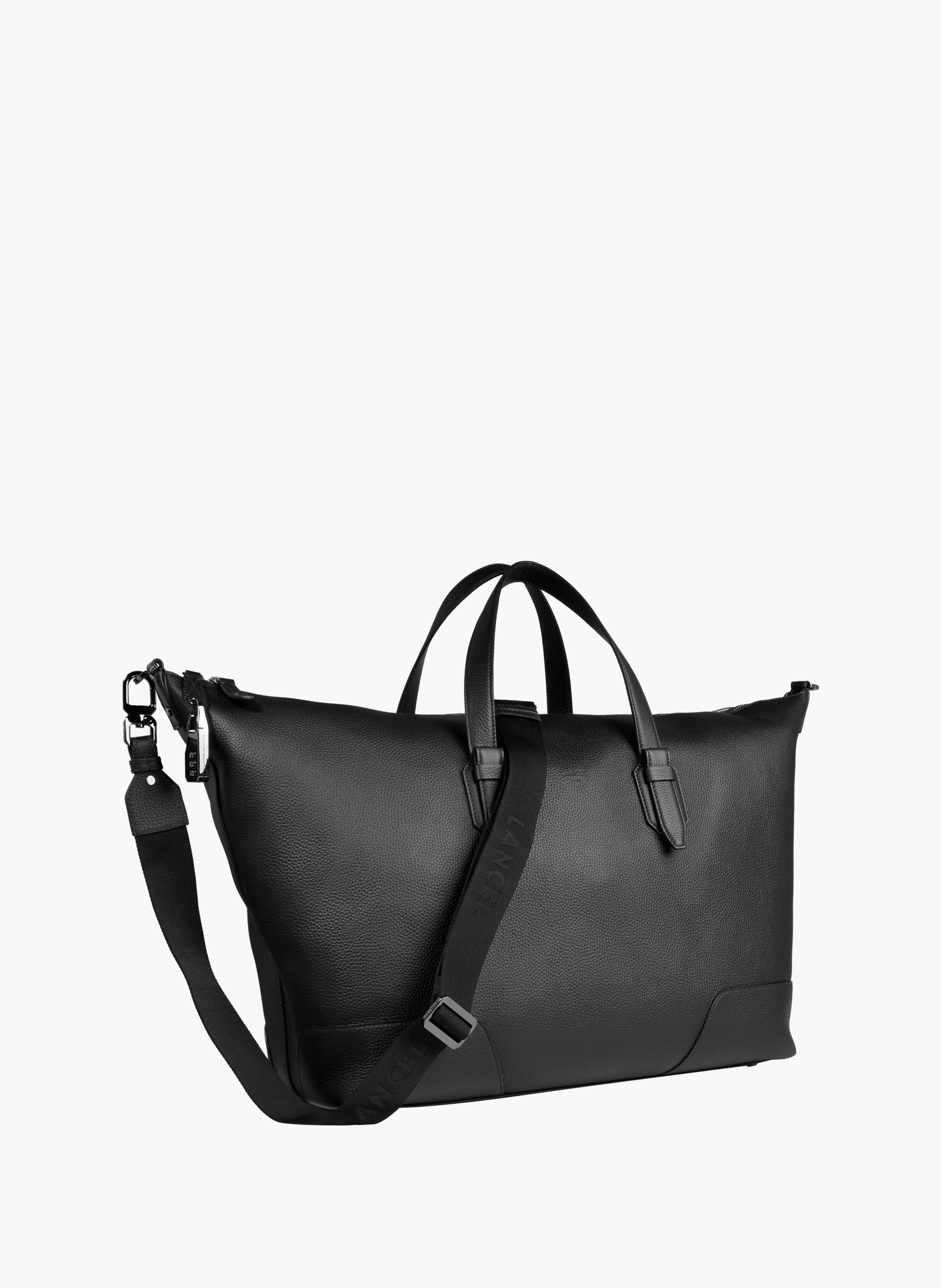 Sac weekend zippé charlie de lancel en cuir LANCEL Noir