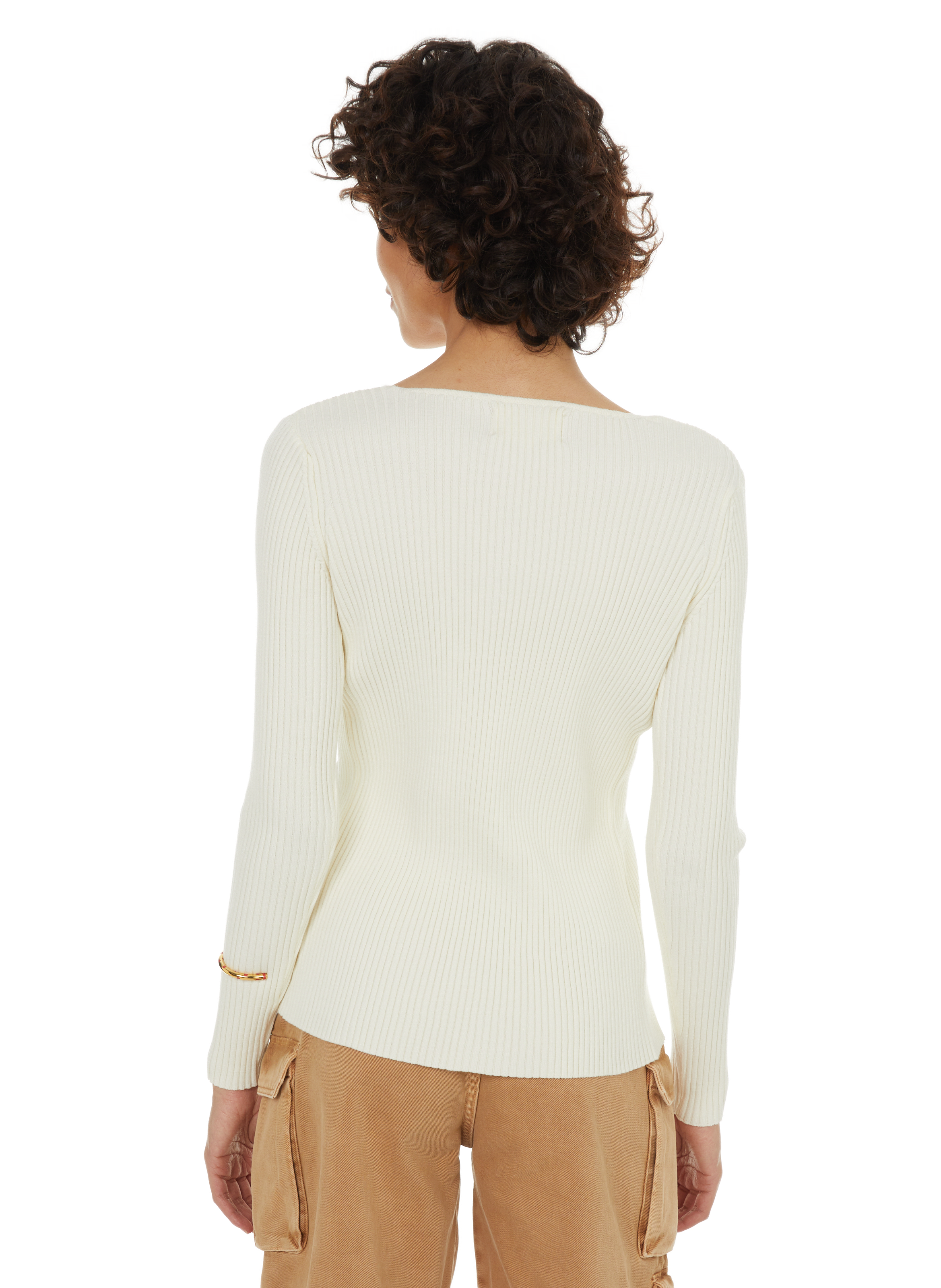 Cardigan côtelé SAISON 1865 Blanc