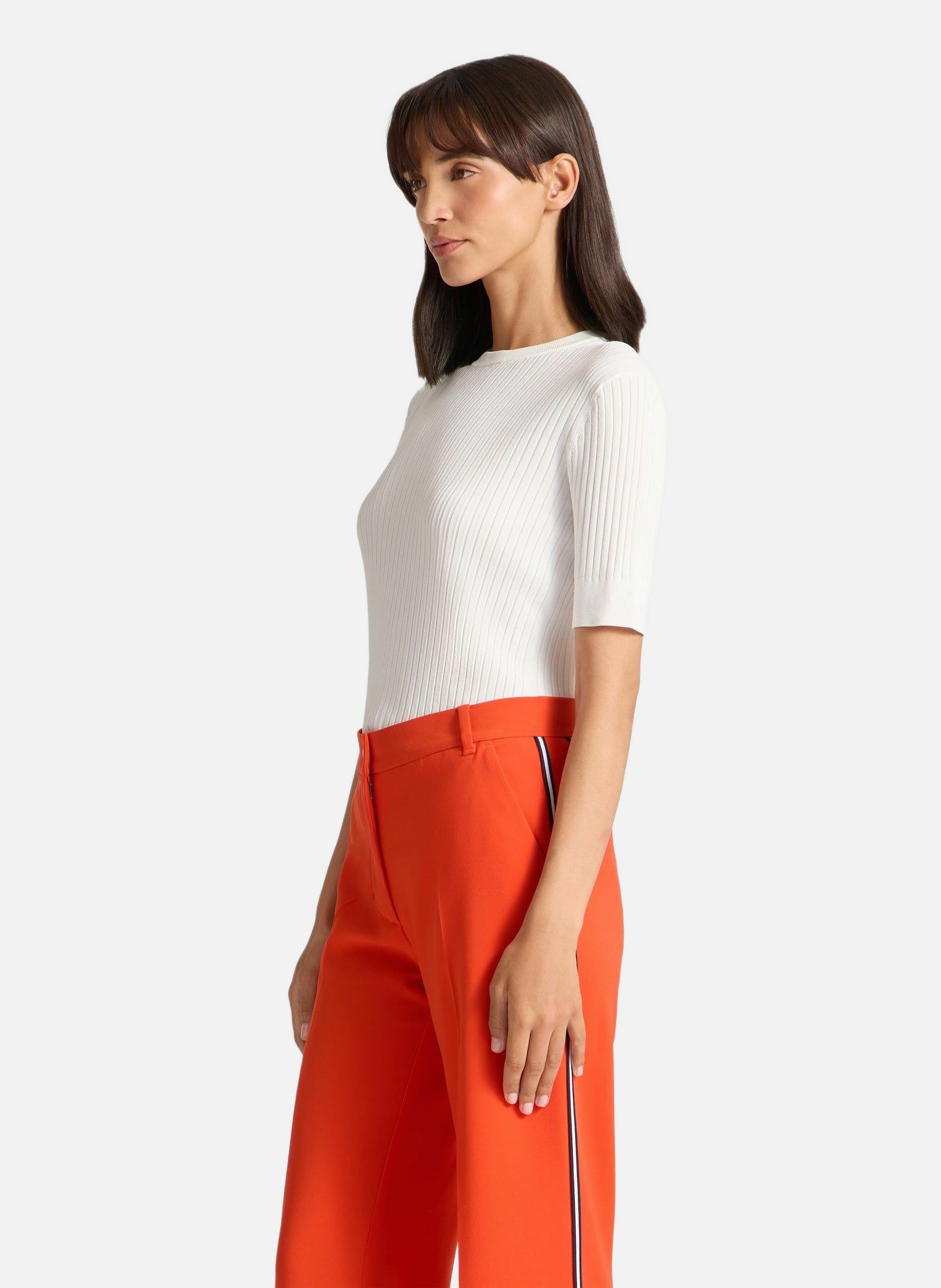 T-shirt manches courtes jadou col rond coupe ajustée FUSALP Blanc