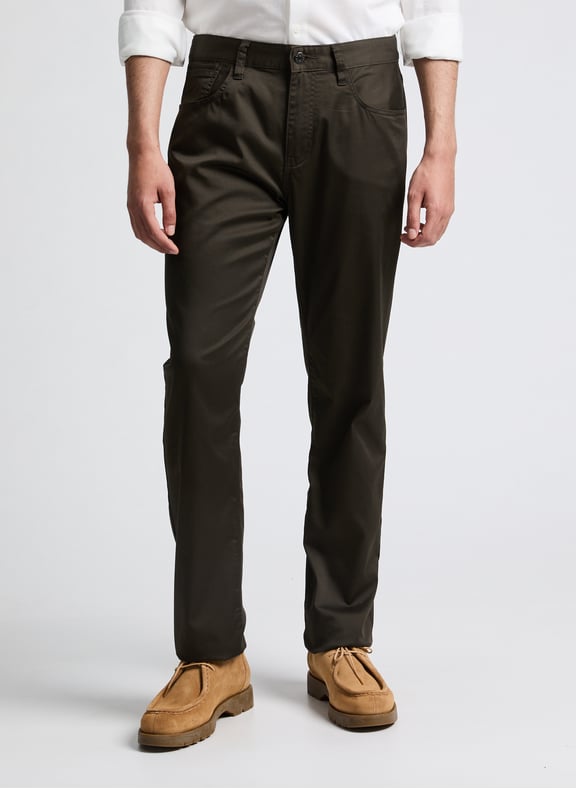 Bedford slim-fit cotton trousers Brown by ARMANI EXCHANGE ARMANI EXCHANGE Bedford slim-fit cotton trousers Brown