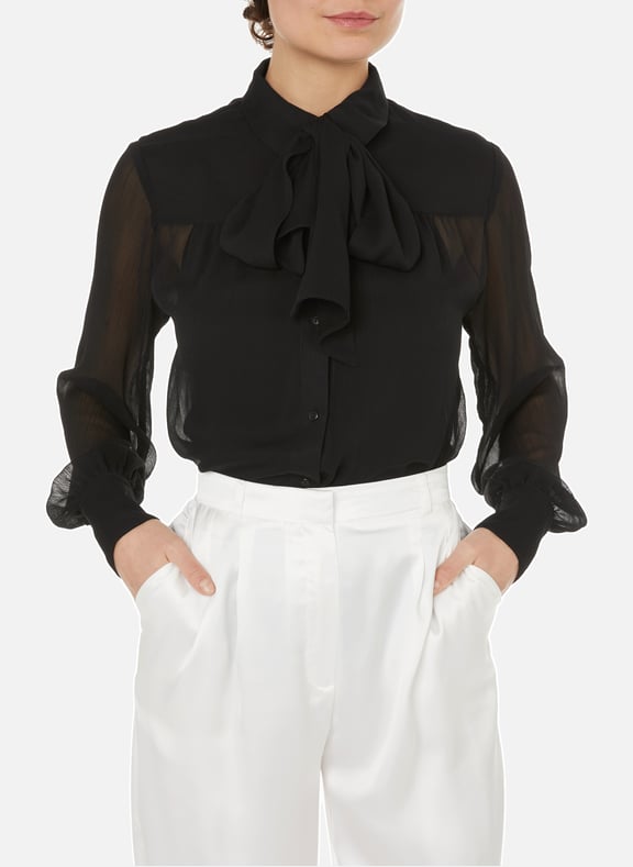 Chemise transparente Samson Noir by SAISON 1865 SAISON 1865 Chemise transparente Samson Noir