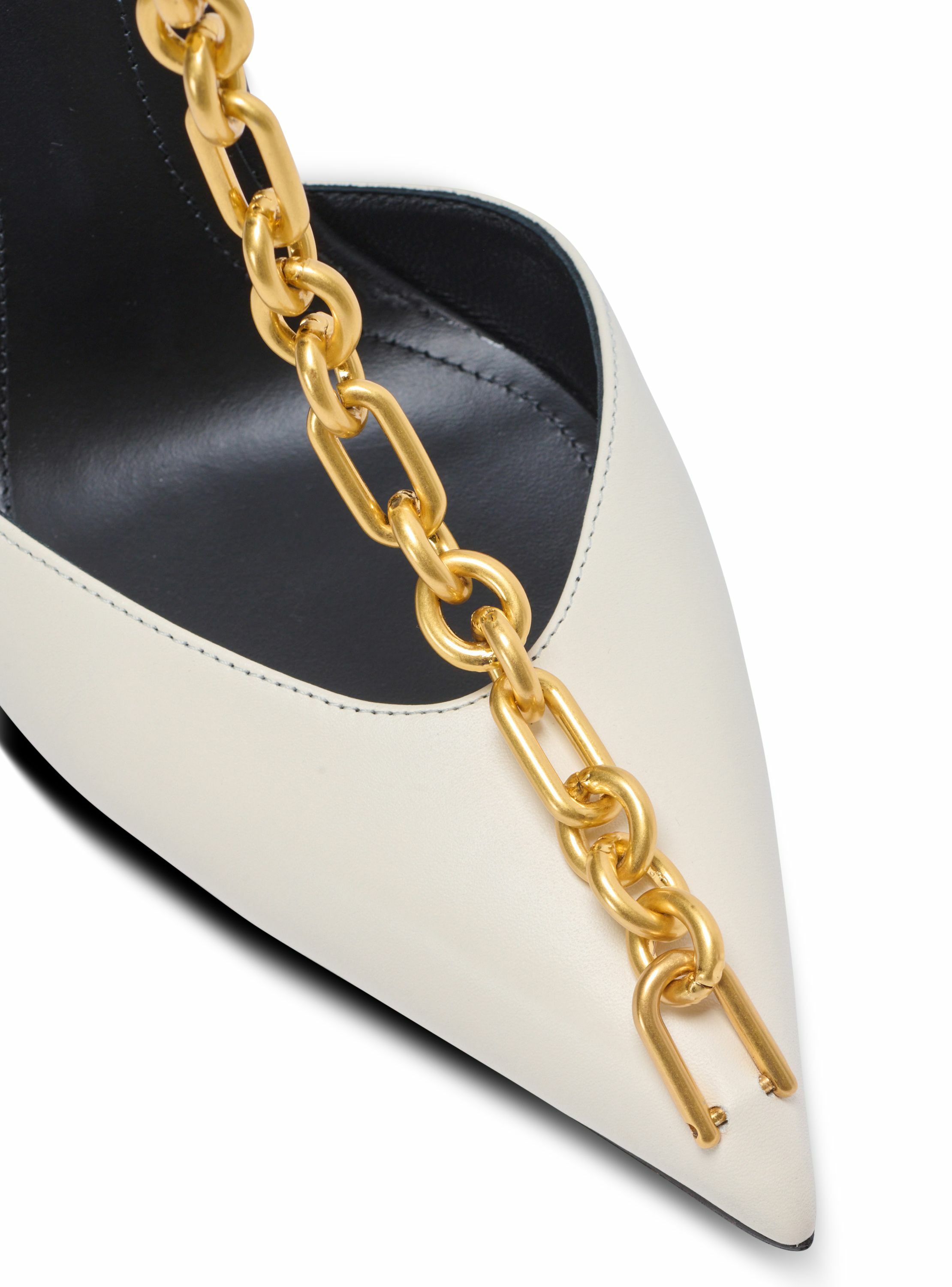 Escarpins sync en cuir à bout pointu BALMAIN Beige